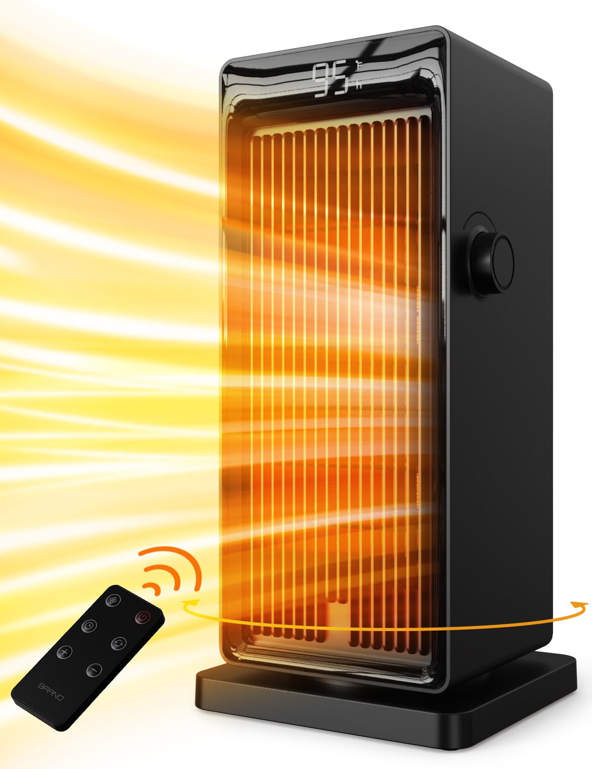 Sanvinder Space Heater, 1500W Space Heaters For Indoor Use Electric Heater For Bedroom, Eco Thermostat 90 Oscillating 24H Timer,