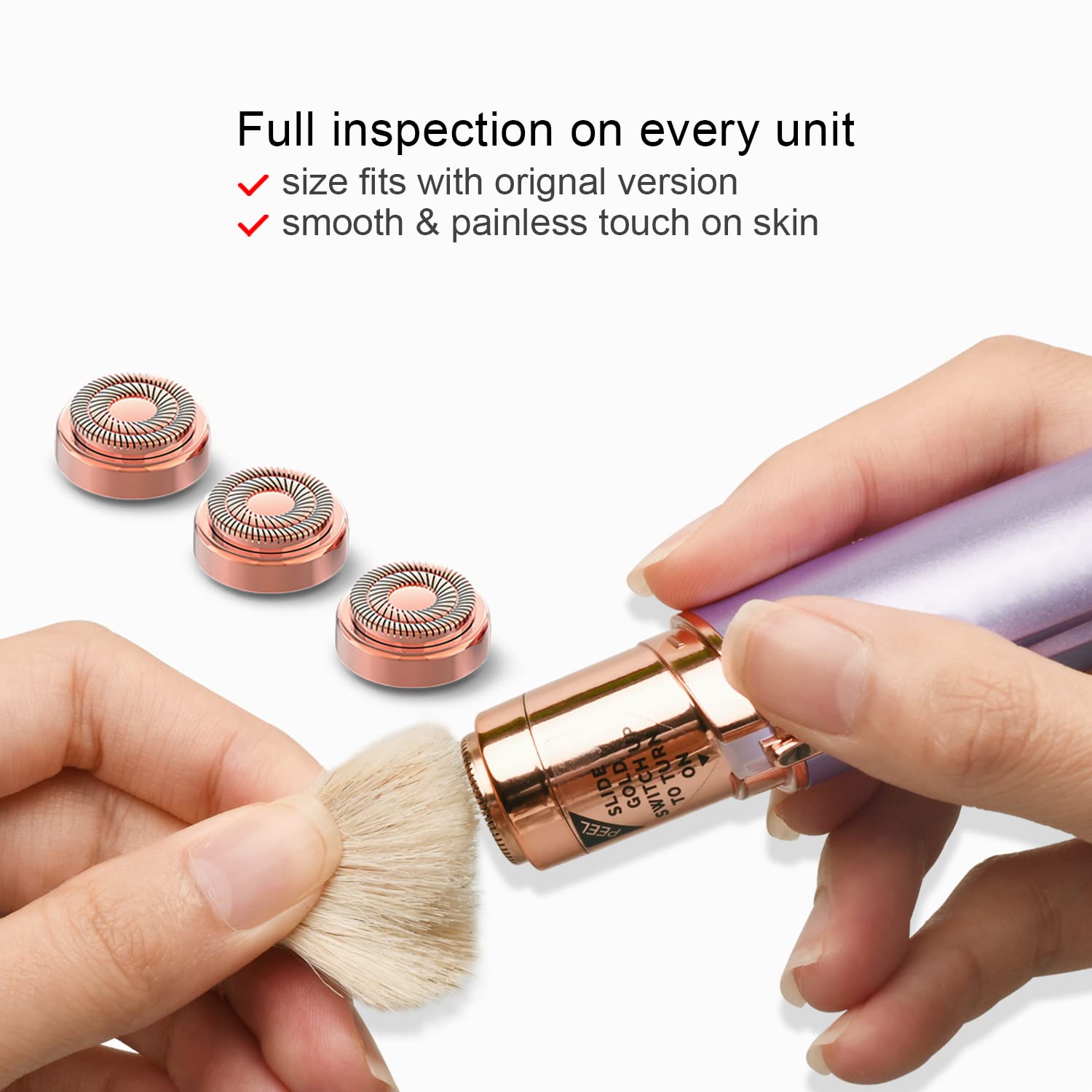 Tuokiy Flawless Finishing Touch Facial Hair Remover Tool For Women   6 Replacement Heads, As Seen On Tv