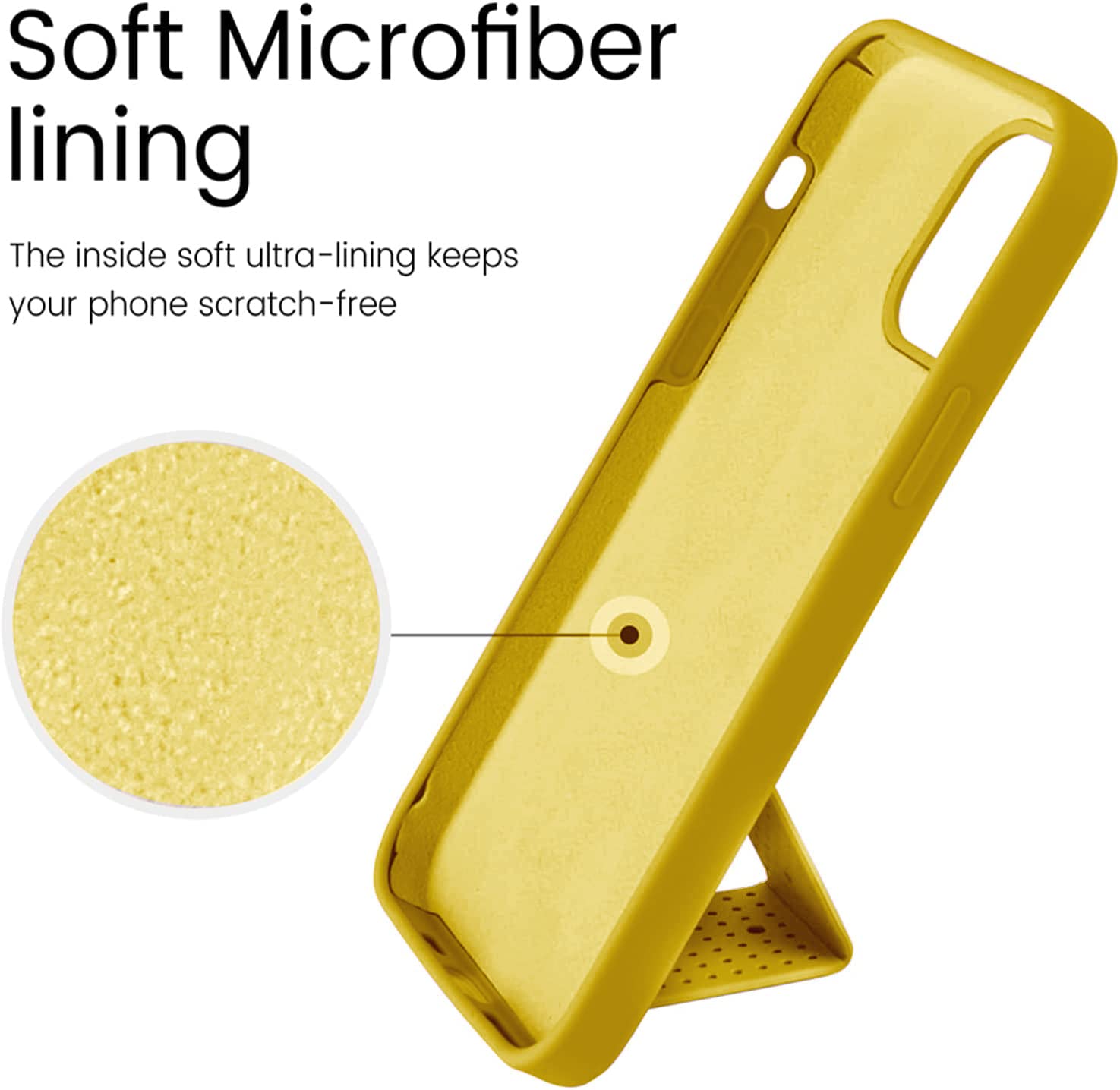 Laudtec Silicone Kickstand Case Compatible With Iphone 14 Pro Max Case Vertical And Horizontal Stand Hand Strap Metal Kickstand,