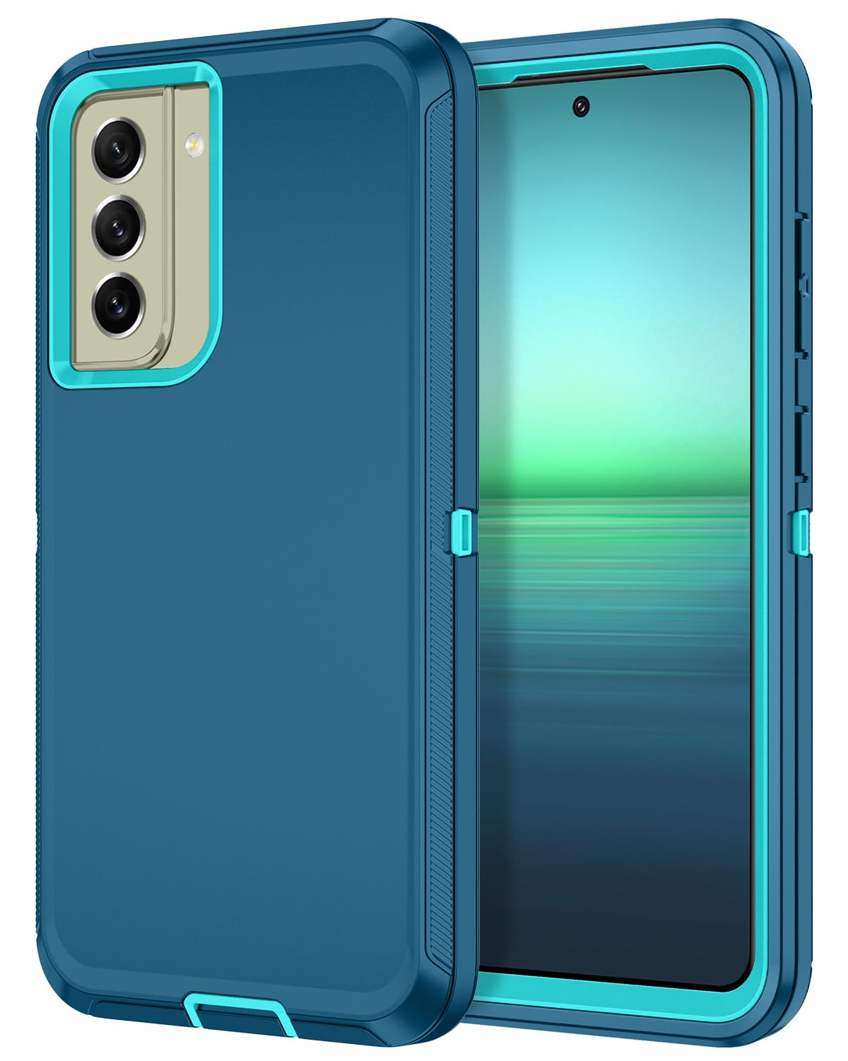 I-HONVA for Samsung Galaxy S21 FE 5G Case Shockproof Dust/Drop Proof 3-Layer Full Body Protection [Without Screen Protector] Rug