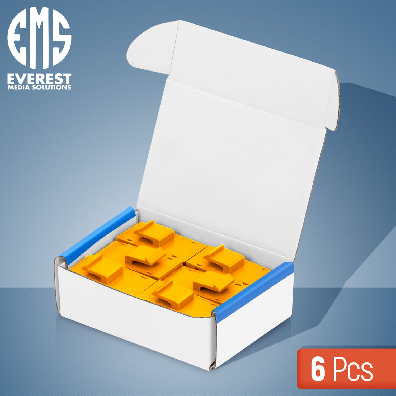 Everest Media Solutions Rj45 Cat6 Keystone Coupler In Yellow   6 Pack   Female To Female Ethernet Keystone Jack For Standard Wal