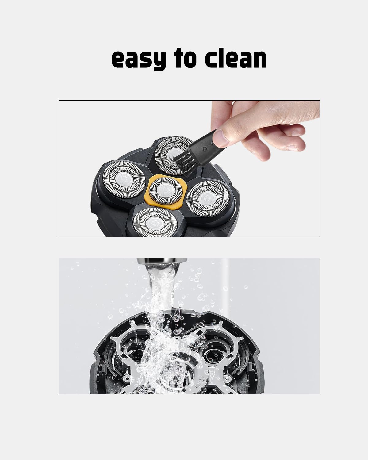 2Pcs Head Shaver Replacement Heads For Microtouch Titanium Head Shaver Mtttbhs, 2 Cleaning Brush