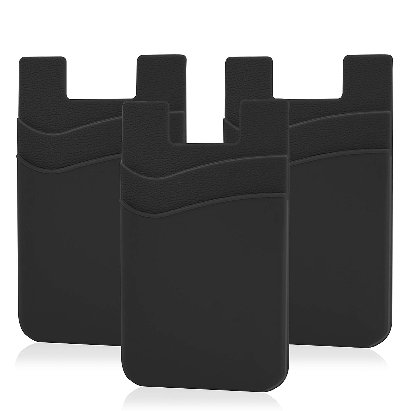 Senose Cell Phone Wallet, Silicone Adhesive Stick On Phone Card Holder For Credit Card,Id Holder Wallet Pouch Sleeve Pocket Comp