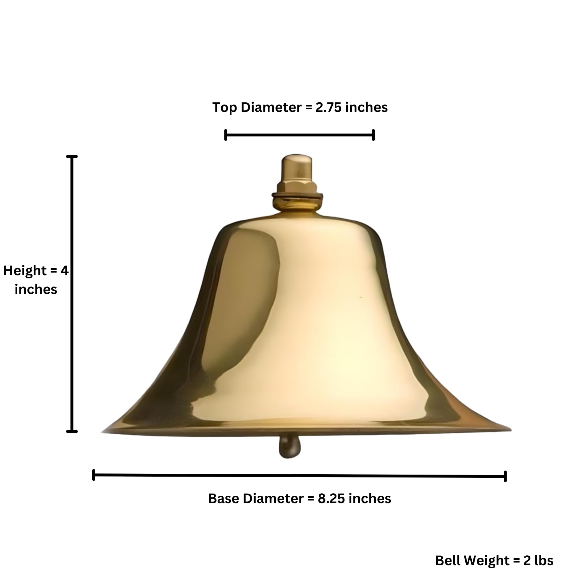 Bevin Bells Yacht Bell   Solid Brass 8'' Fog Bell | Ship Bell | Boat Bell | Wonderful Tone With A Loud And Long Ring | Hanging B