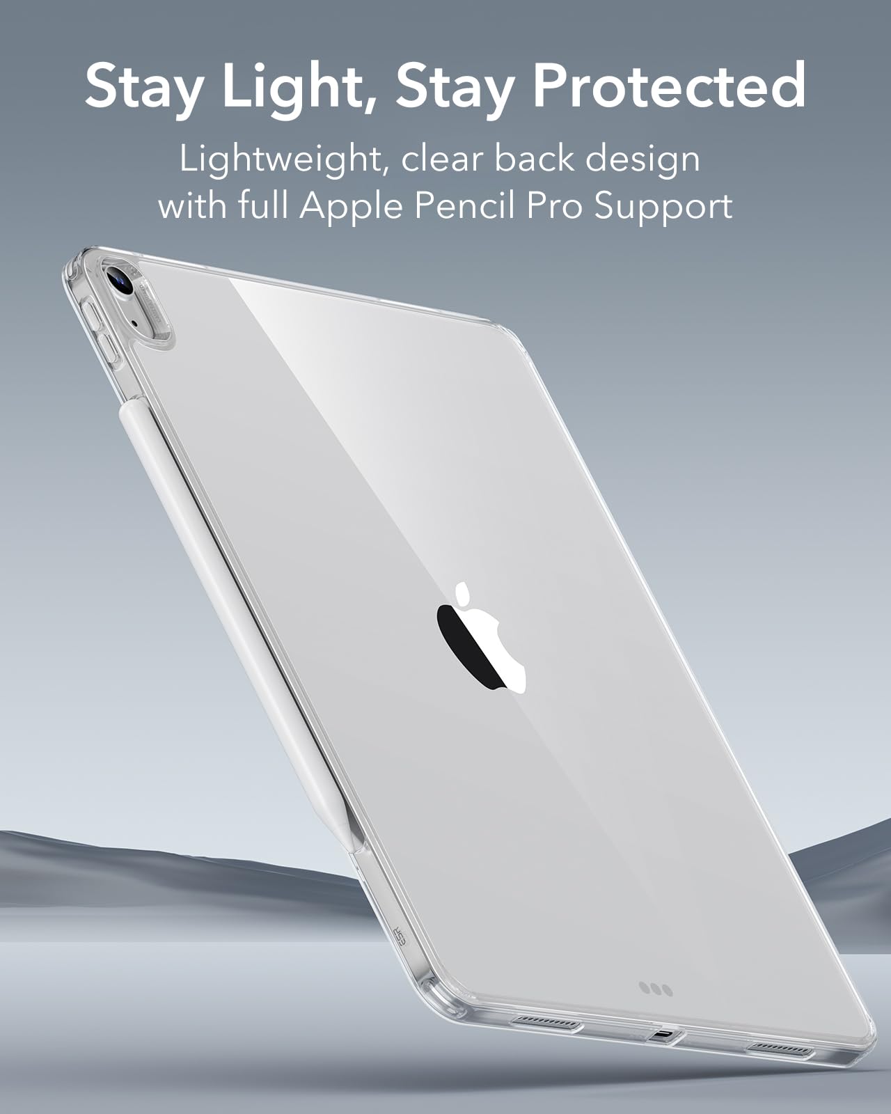 Esr For Ipad Air 13 Inch Case M3/M2 (2025/2024), Thin And Lightweight, Shock And Drop Protection, Yellowing Resistant, Hard Back, Supports Pencil Pro And Pencil(Usb C), Classic Series, Clear