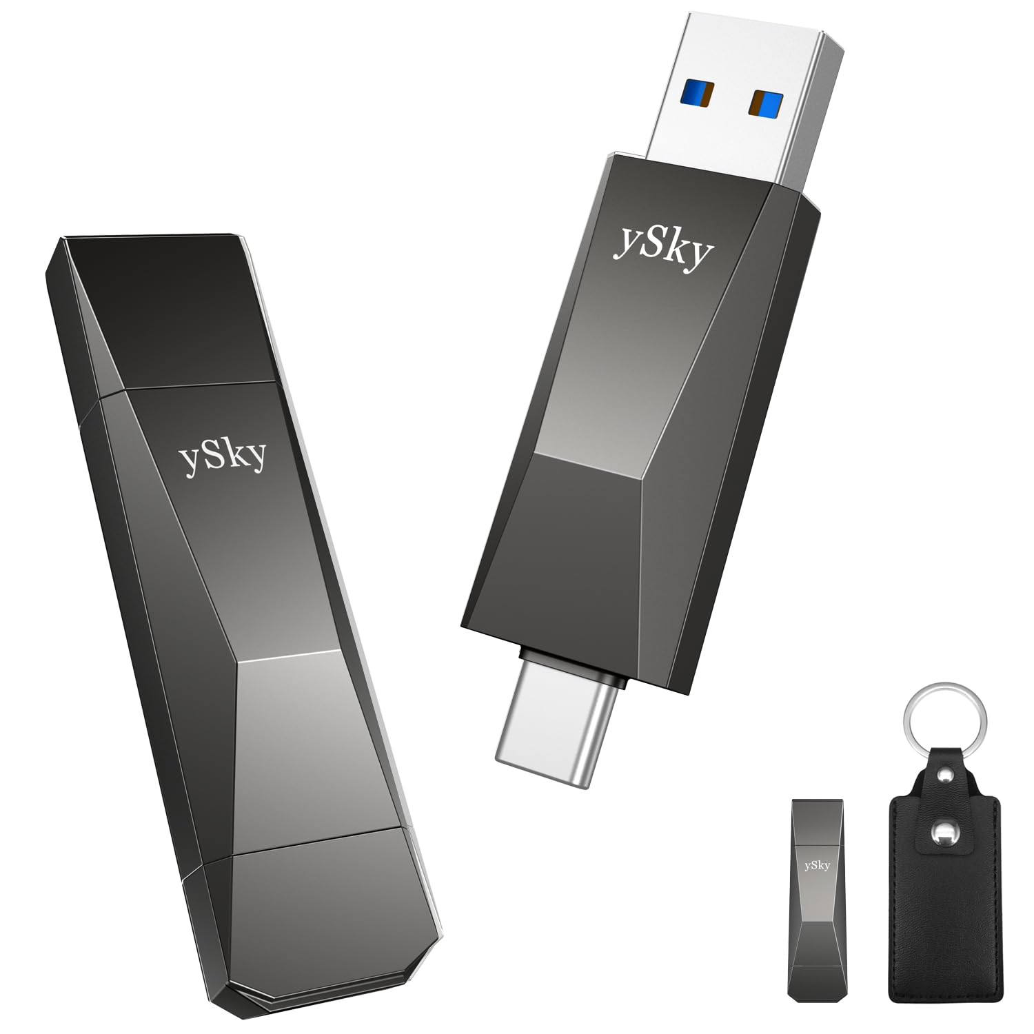 Ysky 512Gb Usb 3.2 Solid State Flash Drive 1000Mb/S High Speed Usb C+ Usb 3.2 Gen2 Dual Interfaces Thumb Drive, Usb Memory Photo