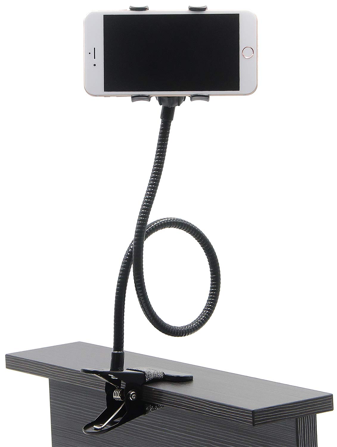Auxo Fun Cell Phone Holder, Universal Lazy Bracket Mobile Phone Stand, Flexible Gooseneck Long Arm Clip (Metal)