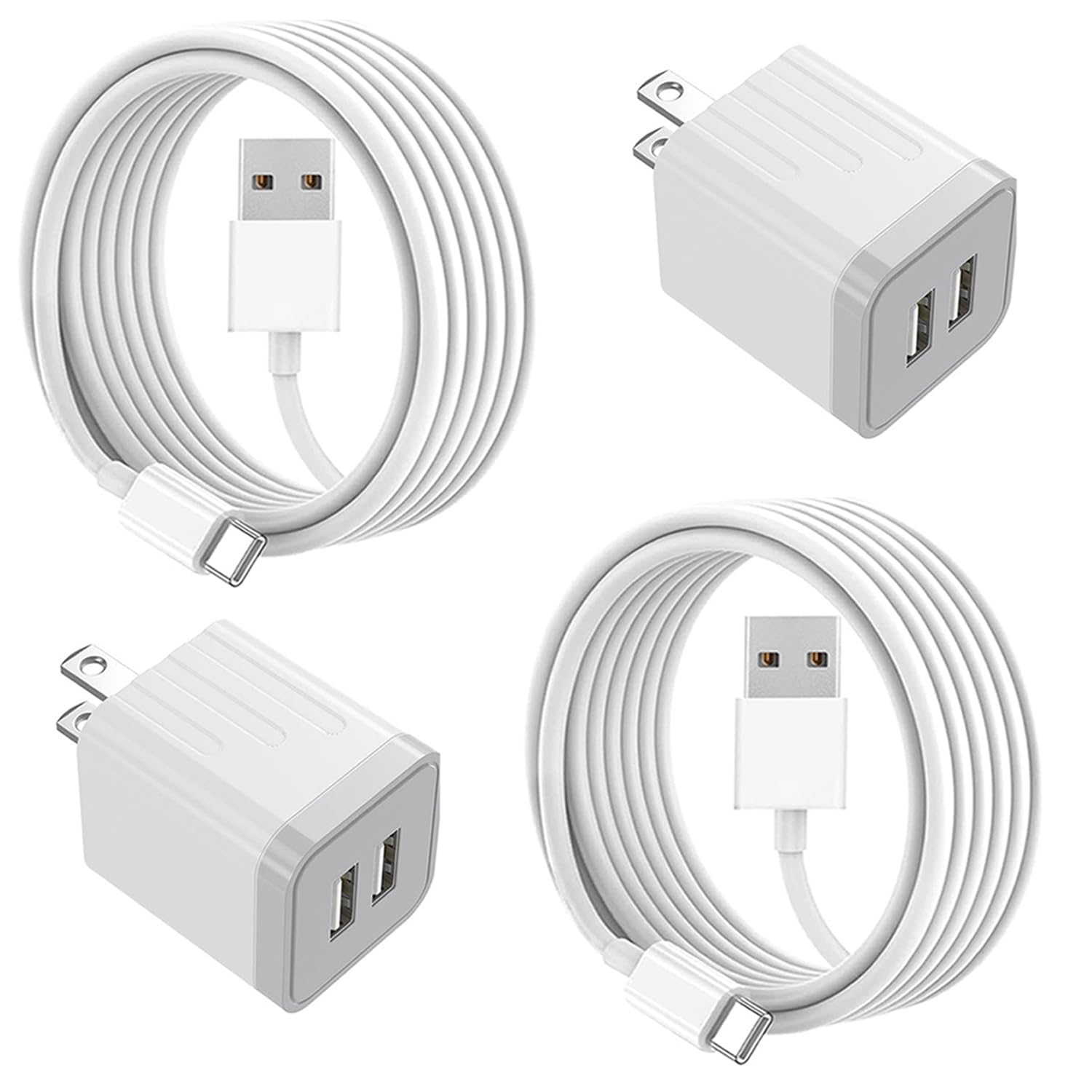 10Ft Iphone 16 15 Charger,2Pack Dual Port 20W Fast Charging Block Ipad Charger Plug Power Adapter 10Foot Usb To Usb C Cable Cord