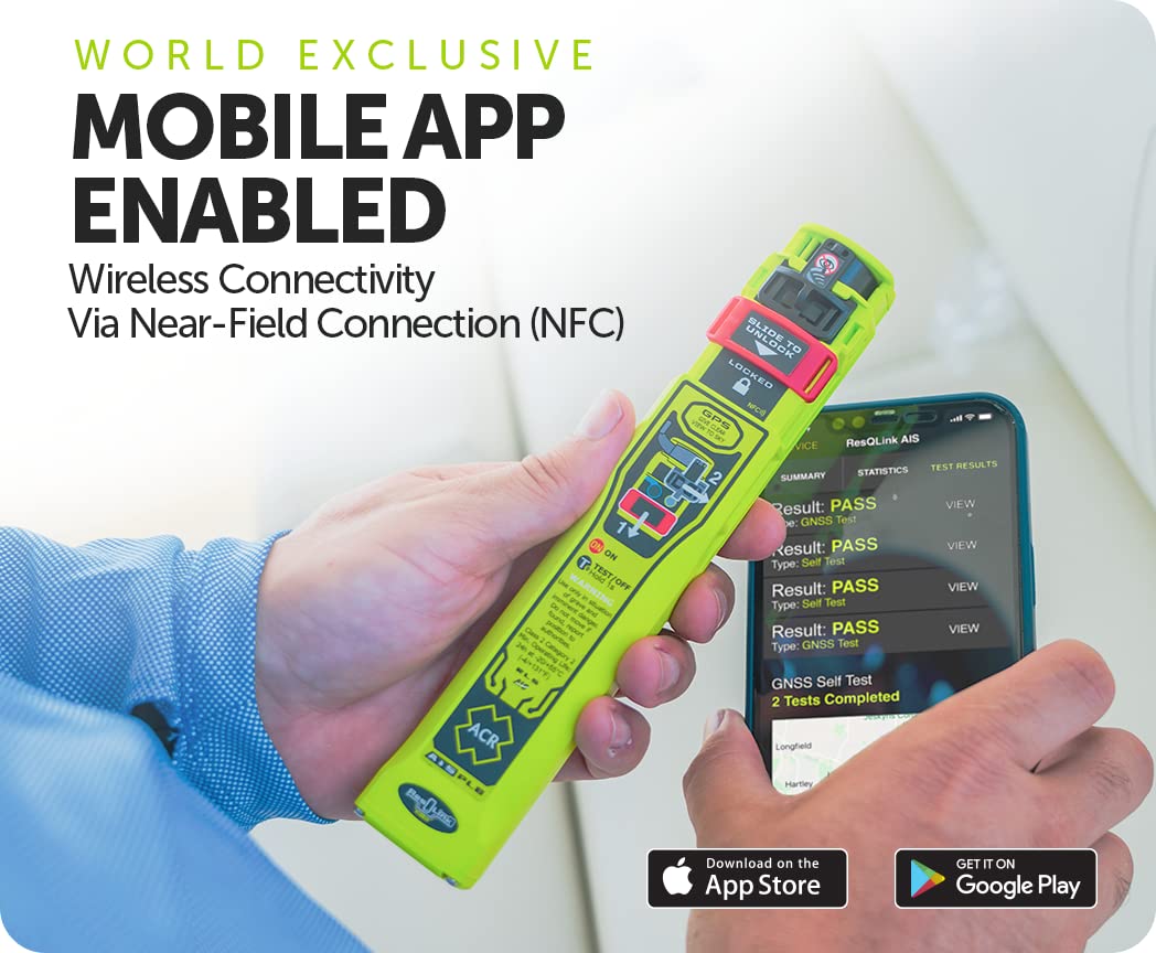Acr Resqlink Ais Personal Locator Beacon   Ais Plb With Gps, Return Link Service, Mobile App And Accessory Clips (Model Plb 450)