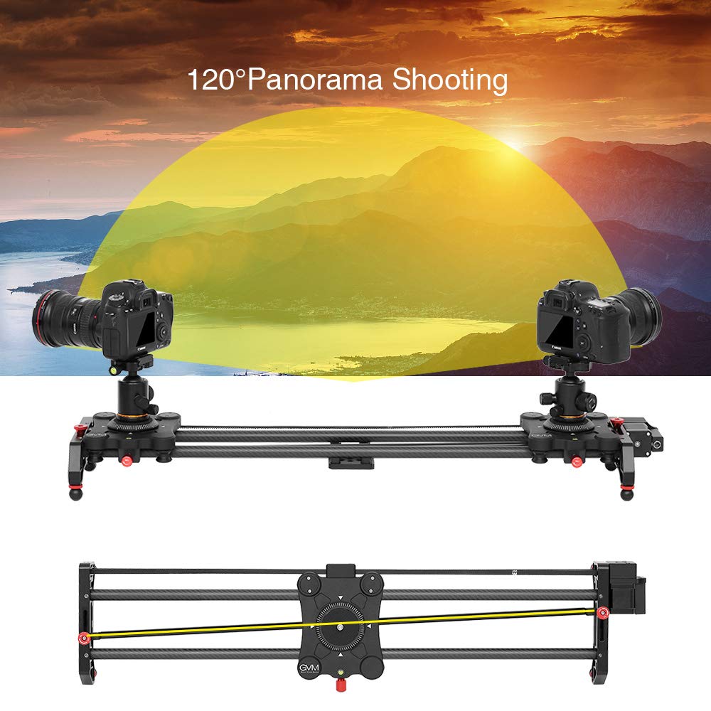 Gvm Motorized Camera Slider, 31'' Carbon Fiber Dolly Rail Camera Slider With Time Lapse Photography, Tracking Shooting And 120 D