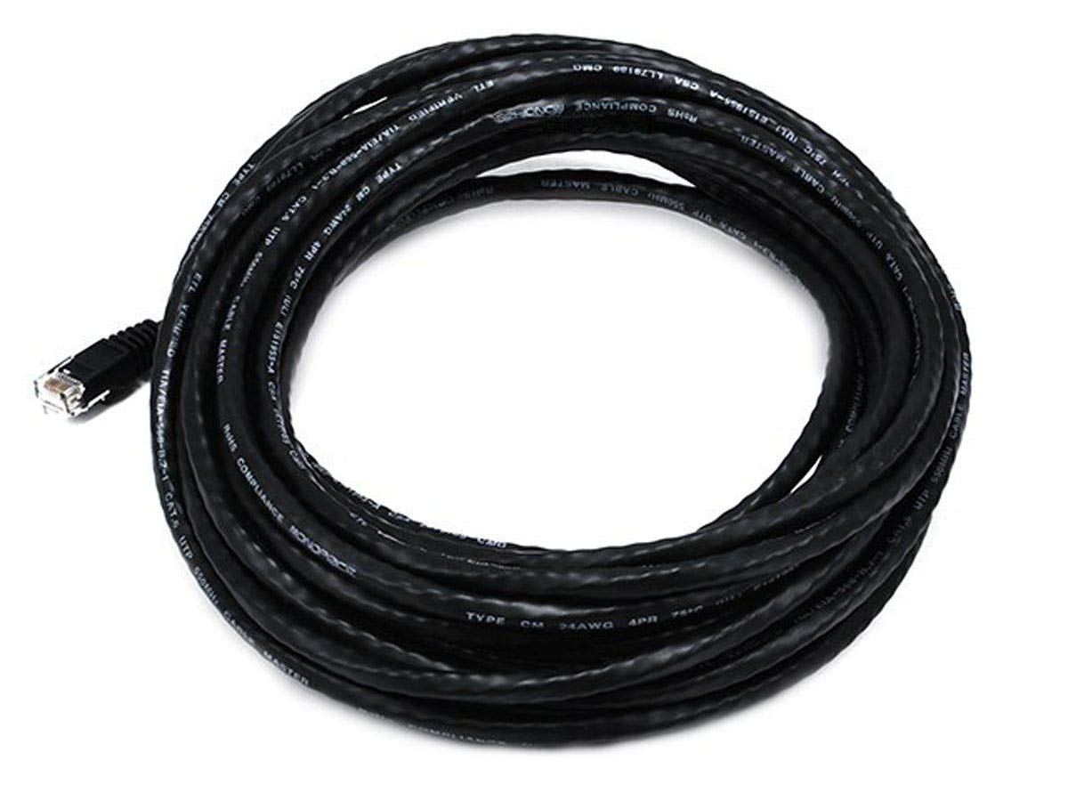 Monoprice 30Ft 24Awg Cat6 550Mhz Utp Ethernet Bare Copper Network Cable   Black