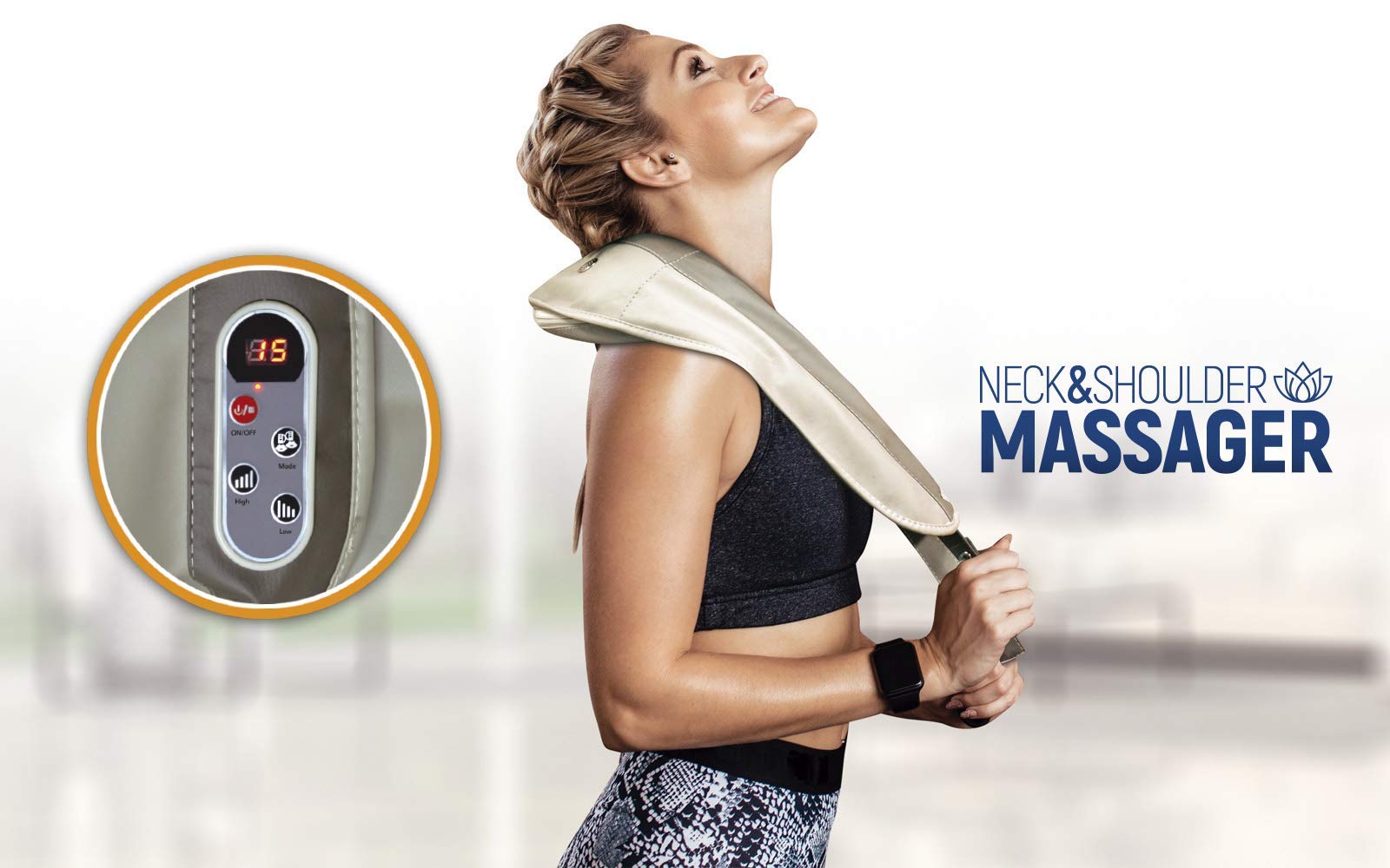 Eternal Living Neck Back And Cervical Massager | Percussive Massager With Soft And Deep Kneading Massage Ideal For Neck, Back, S