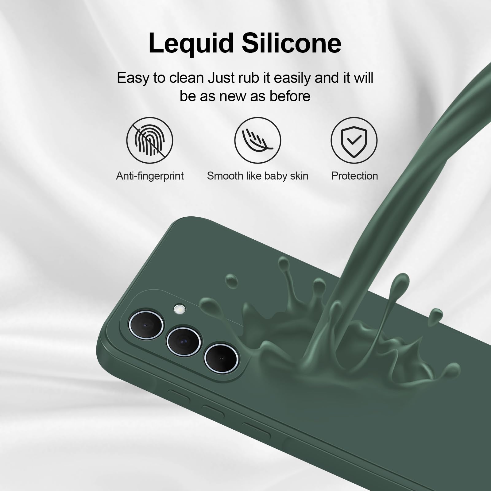 Giiyoon Silicone Case Compatible With Samsung Galaxy A35 5G, Full Body Silky Soft Touch Phone Case With Camera Protection, Shock