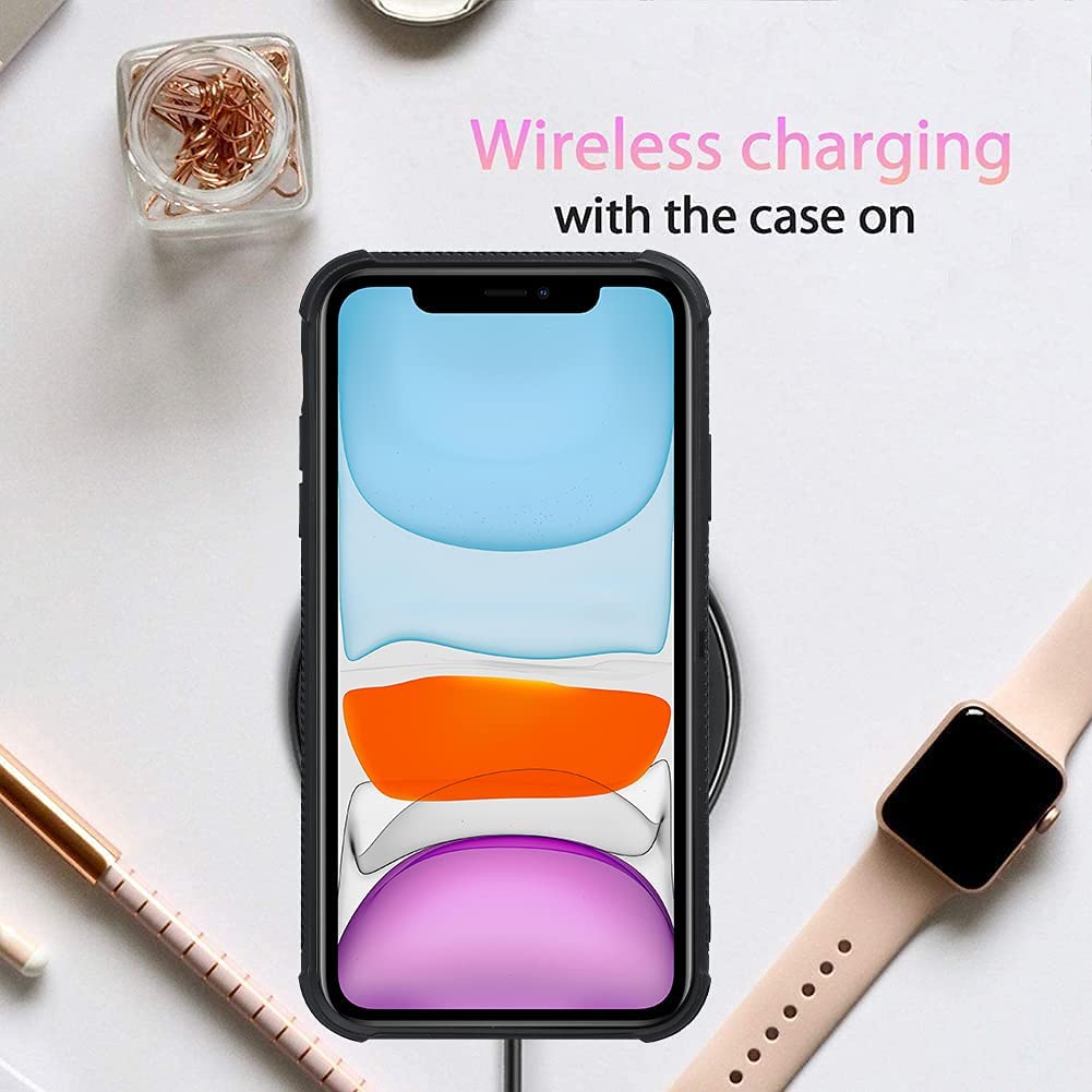 Ziye Designed For Iphone 11 Case Cow Print Hard Lanyard Case With Phone Ring Holder,Full Body Protection Shockproof Drop Protect