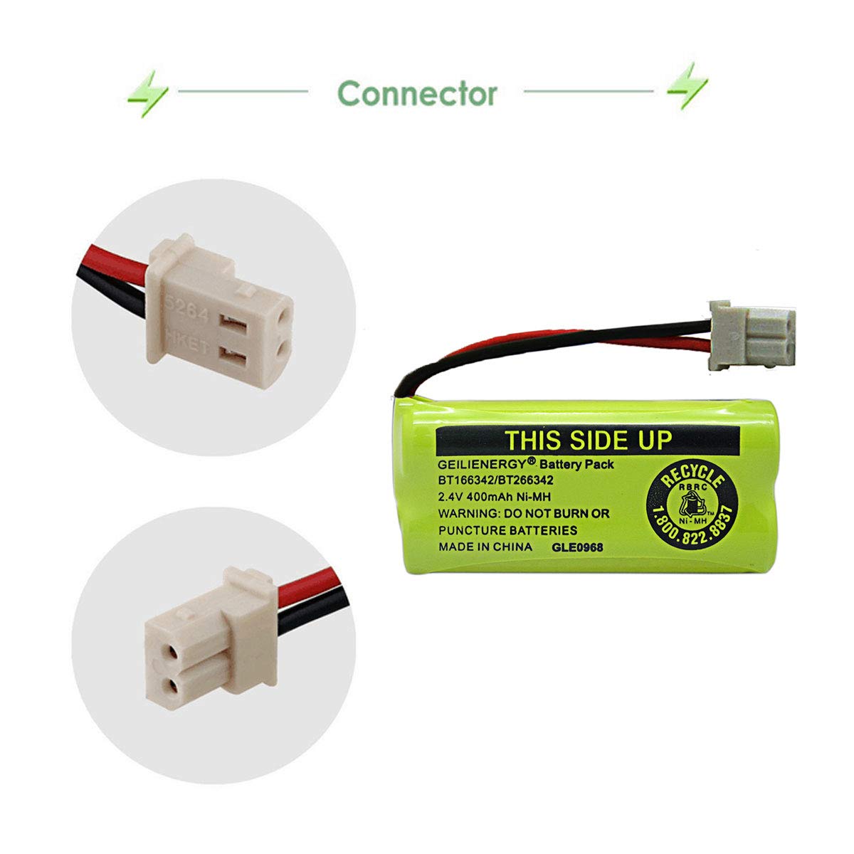 Geilienergy Nimh 2.4V 400Mah Battery Compatible With Bt 166342 Bt 266342 Bt 162342 Bt 262342 Bt183342 Bt 183342 Sanik 2Sn Aaa40H S X2 Cs6719 2 Cordless Phone (Pack Of 3)