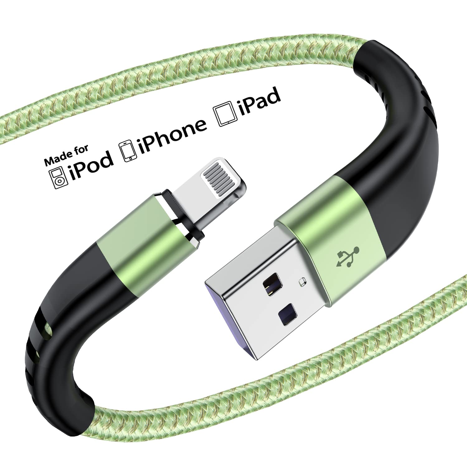 Essri For Phone Charger Cord 3Ft 2Pack, Usb To Lighting Cable 3 Feet, Nylon Braided Long Charging Cable 3 Foot Compatible With I