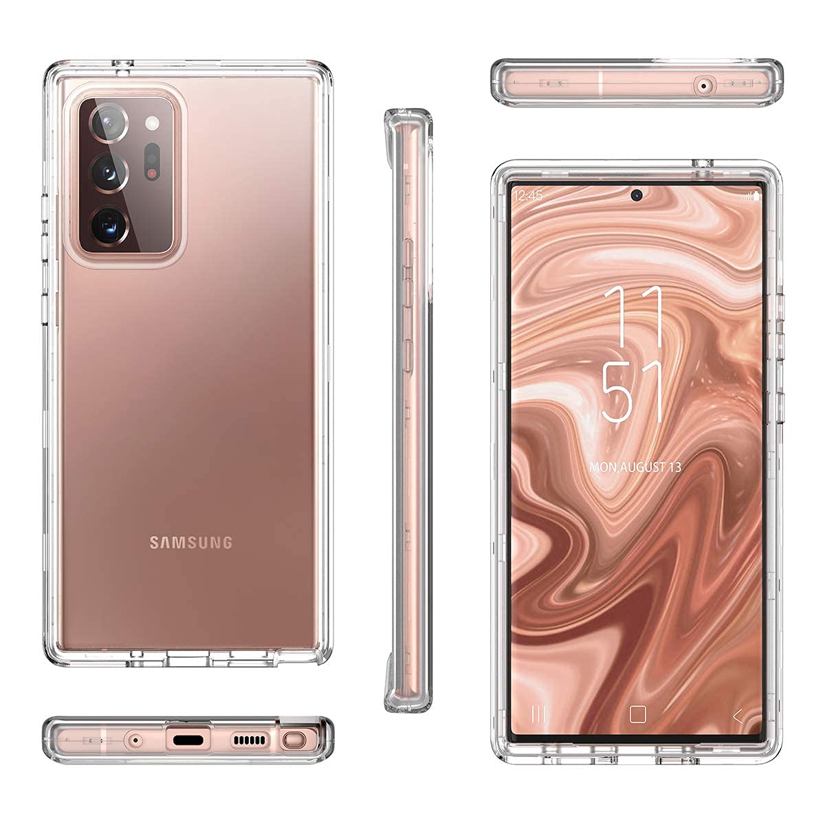 Welovecase Galaxy Note 20 Ultra Clear 3 In 1 Full Body Heavy Duty Shockproof Tpu Bumper Case, 6.9Inch