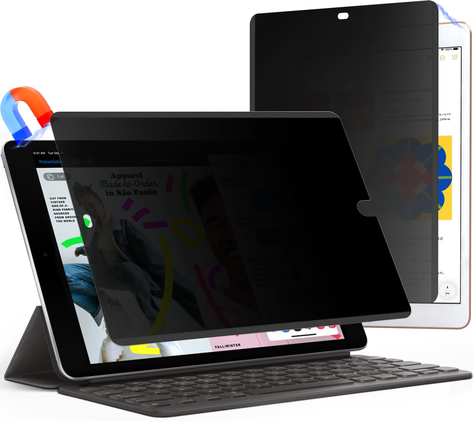 360 Magnetic Privacy Screen Protector For Ipad 10.2'' 9Th/8Th/7Th Gen (2021 2020 2019), Anti Glare Ipad 10.2 Inch Privacy Filter