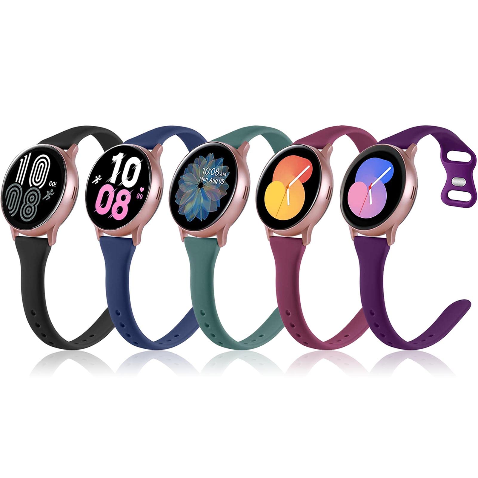 5 Pack Slim Bands Compatible With Samsung Galaxy Watch 4/Galaxy Watch 5/Galaxy Watch 6 Band 40Mm 44Mm, Galaxy Watch 5 Pro/Watch