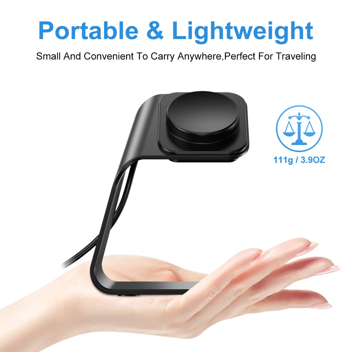 Nanw Charger Dock Compatible With Samsung Galaxy Watch 6/Classic/Watch 5/5 Pro/Watch 4/Classic/Watch 3/Active 2/1, Usb Replacement Charging Cable Dock Stand Accessories For Galaxy Watch 6/5 Pro,Black