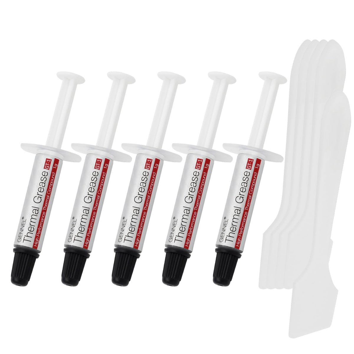 Gennel 5 Pack Gt 1 Silver Cpu Thermal Paste (1G*5), High Performance, Thermal Compound Paste, Heat Sink Compound, Ultra Low Ther
