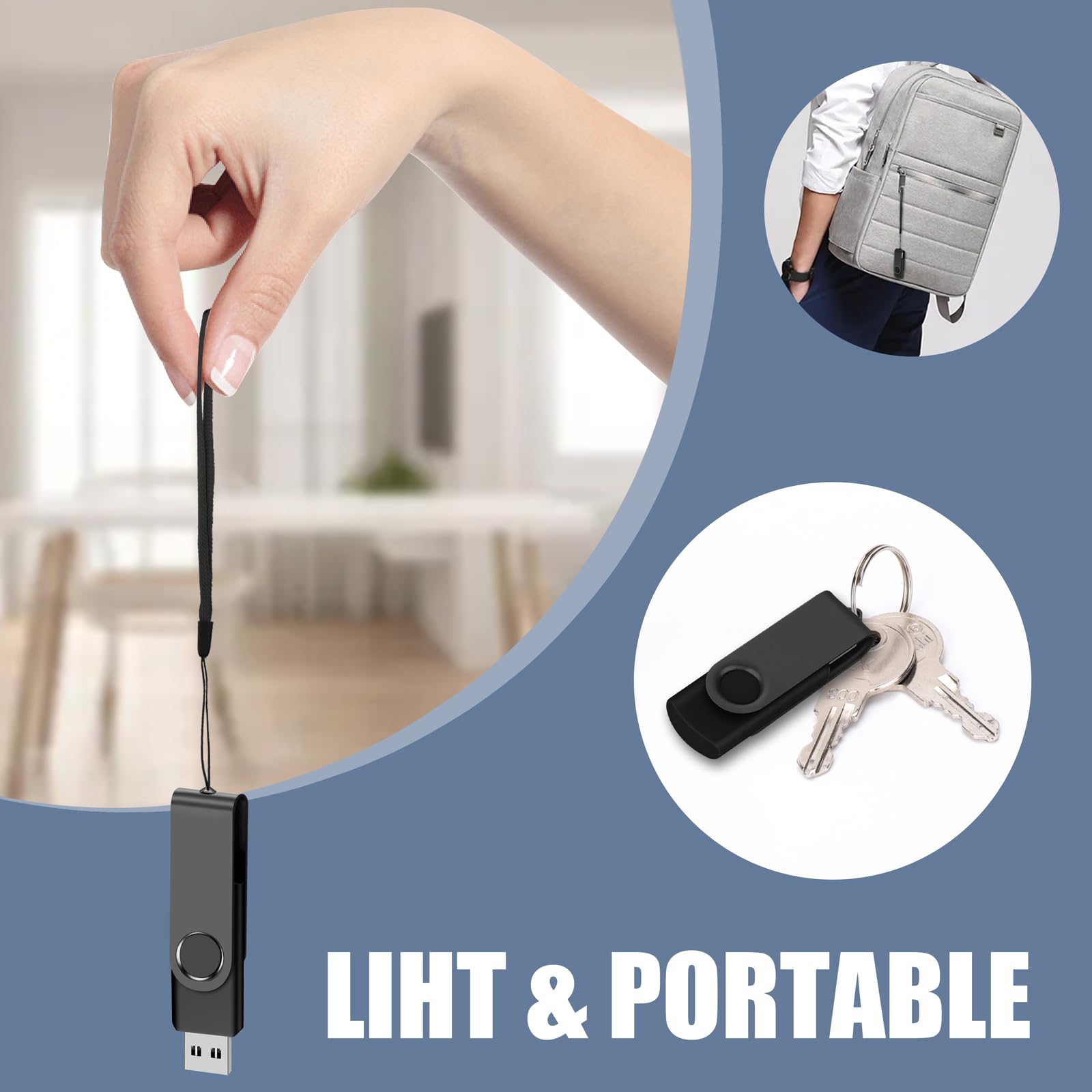 Eastbull 2Gb Usb Flash Drive Bulk Thumb Drives 100 Pack With Lanyards Usb 2.0 Jump Drive 2 Gb Memory Sticks Zip Drive Pen Drive For Storage And Backup Black 100Pcs 2Gb