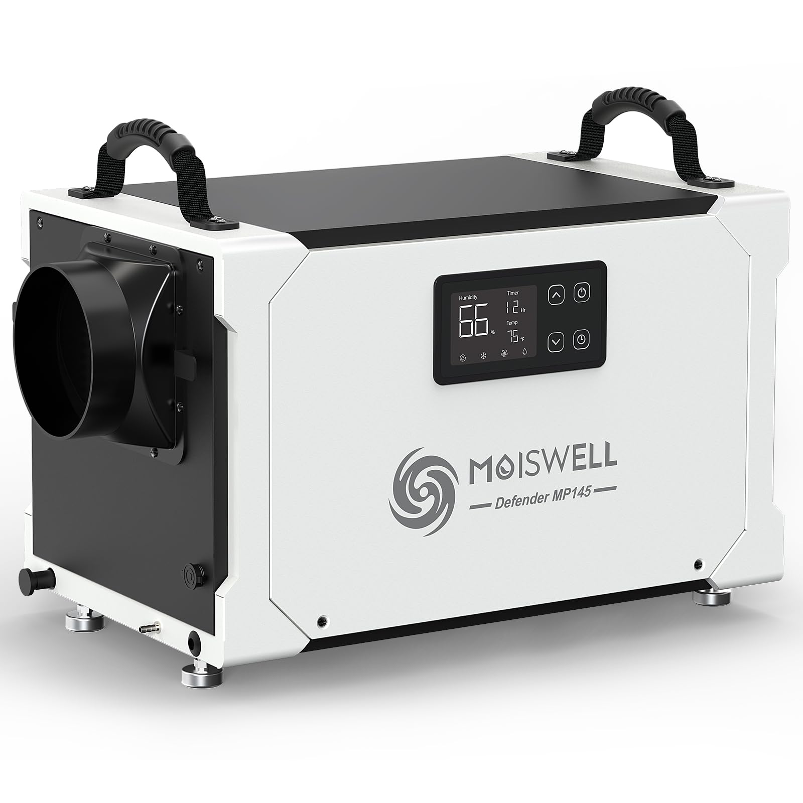 Moiswell 145 Pints Commercial Dehumidifier With Pump And Drain Hose, Crawl Space Dehumidifier Basement, Industry Water Damage Un