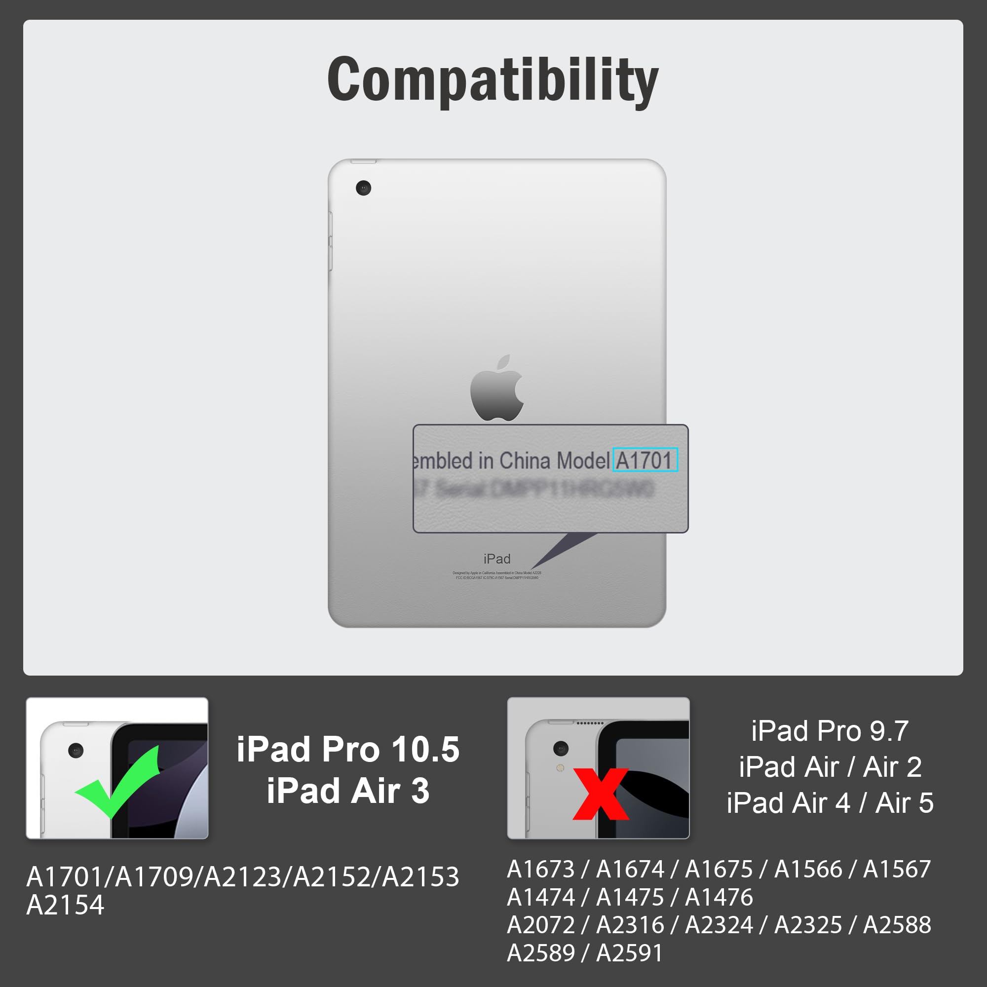 Antbox Case For Ipad Pro 10.5 / Ipad Air 3 With Built In Apple Pencil Holder Auto Sleep/Wake Function Pu Leather Smart Cover For