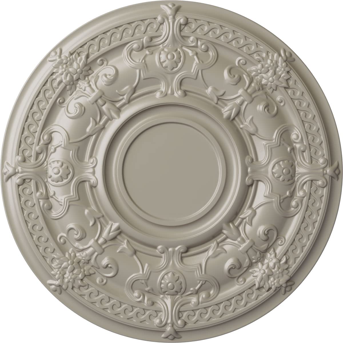 Ekena Millwork Cm33Dapws Dauphine Ceiling Medallion, 33 7/8''Od X 1 3/8''P (Fits Canopies Up To 13 1/4''), Hand Painted Pearl Wh