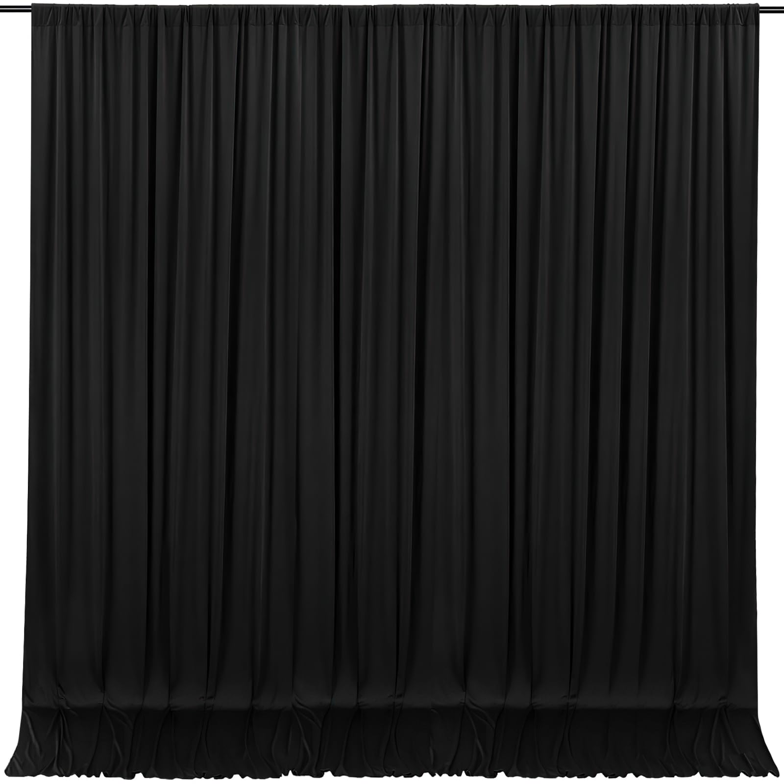 Mokohouse 10Ft X 8Ft Black Backdrop Curtains Black Drape For Backdrop Halloween Thick Solid Fabric Cloth Backdrop 2 Panels 5Ft X