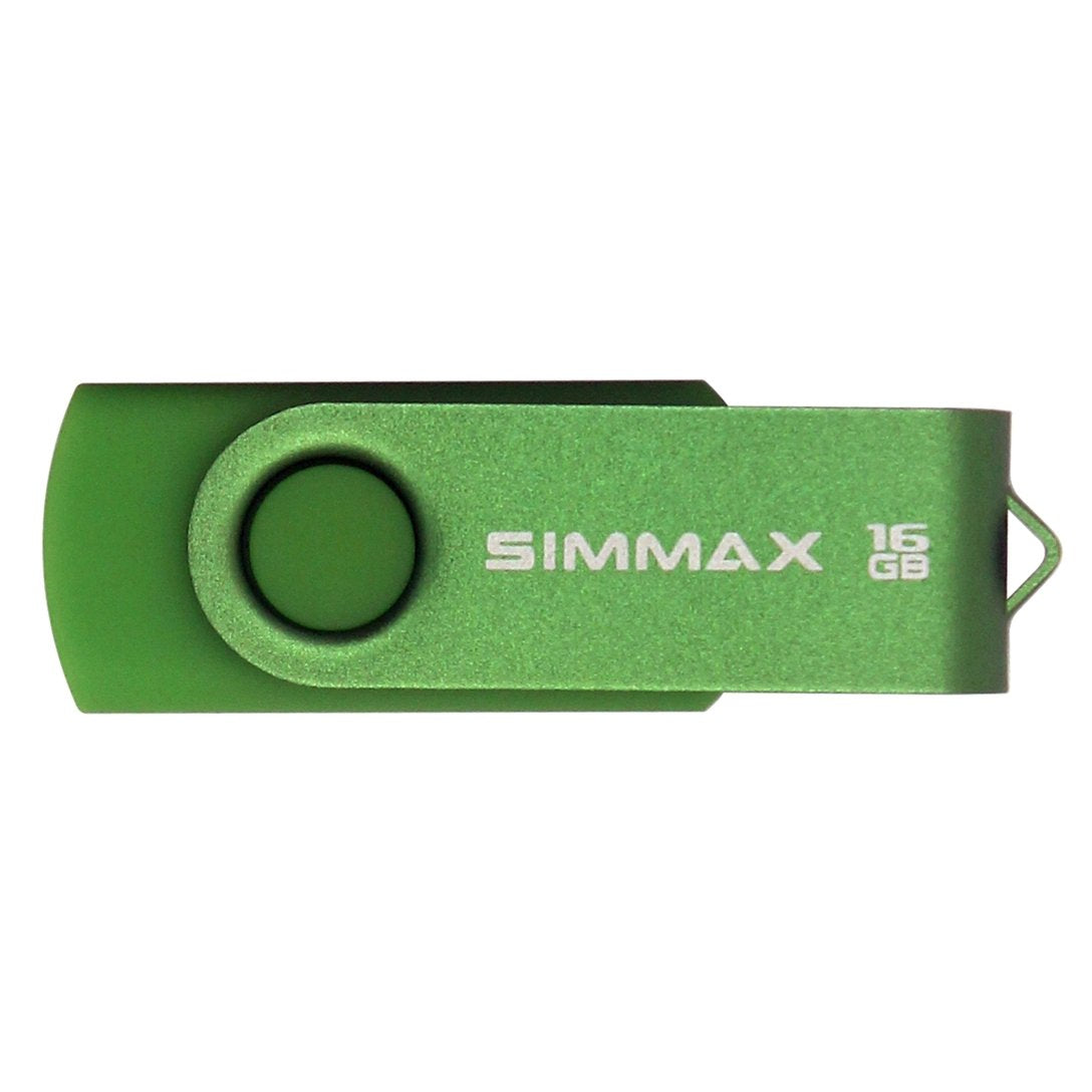 Simmax 5Pcs 16Gb Usb Flash Drive U Disk 16Gb Usb 2.0 Flash Memory Stick Swivel Design (Five Mixed Colors: Black Blue Green Gold Rose)(Mix Color2)