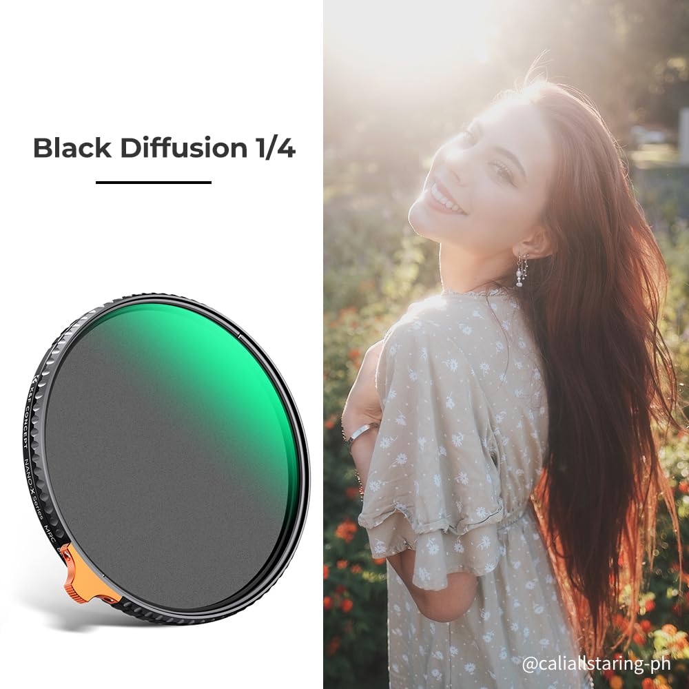 K&F Concept 72Mm Black Diffusion 1/4 Effect & Variable Nd2 Nd32 Nd Filter 2 In 1 For Camera Lens With 28 Multi Layer Coatings (N