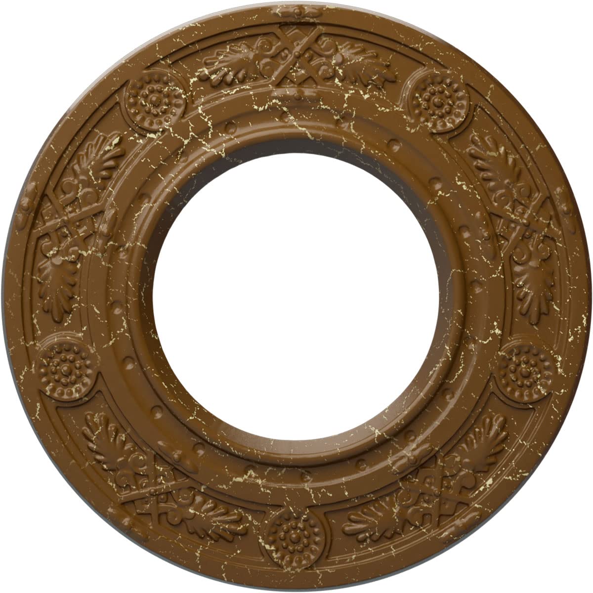 Ekena Millwork Cm08Dnstc Daniela Ceiling Medallion, 8''Od X 3 7/8''Id X 1/2''P, Hand Painted Smokey Topaz Crackle