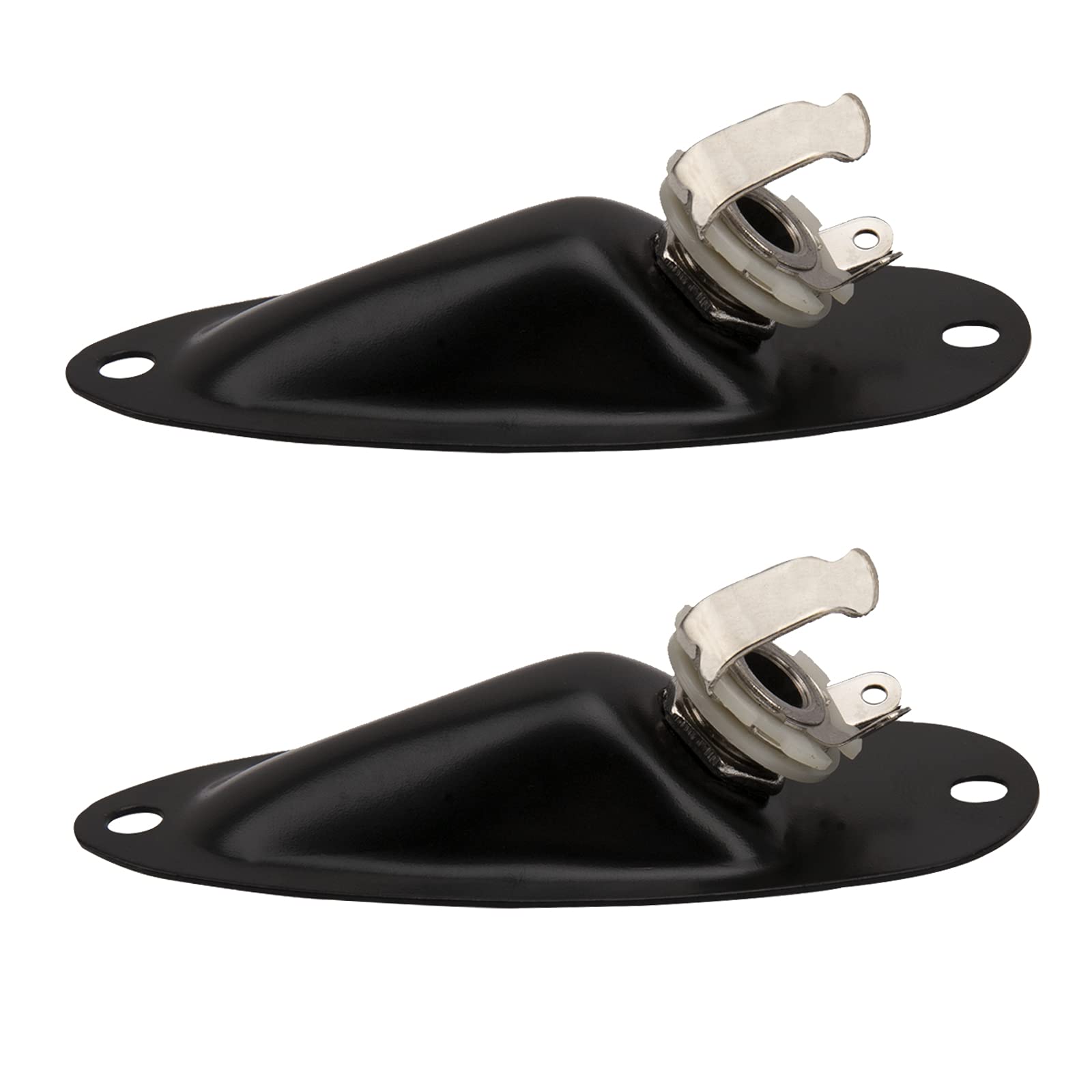 4Pcs Yootones 1/4 Inch Mono Guitar Input Jack Socket Plate Output Loaded Boat Style With Screws Compatible With Fender Stratocas