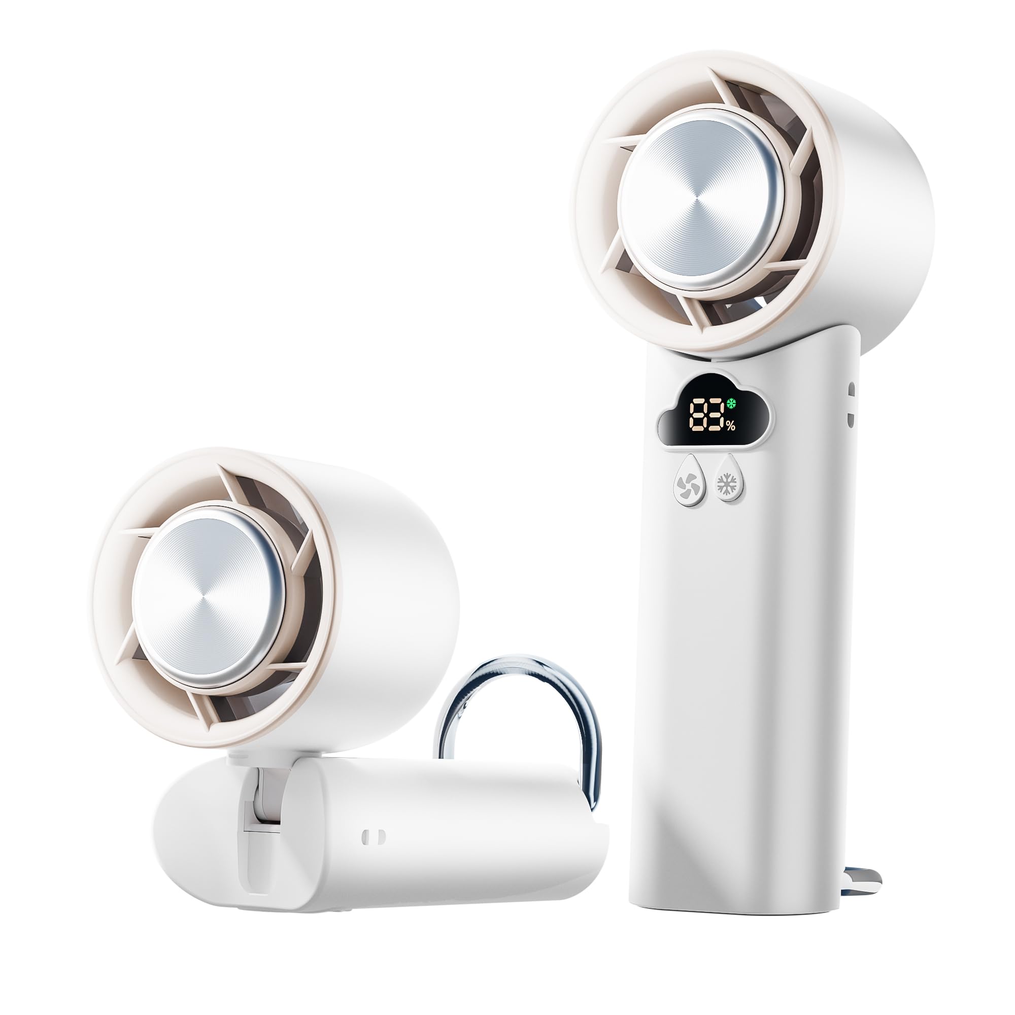 Doogoocoo [2025 Upgrade] Portable Cooler Handheld Fan, [Coldest Turbo Hand Fan] 15000Rpm 24H Max Cooling Time Highly Speed (1-10