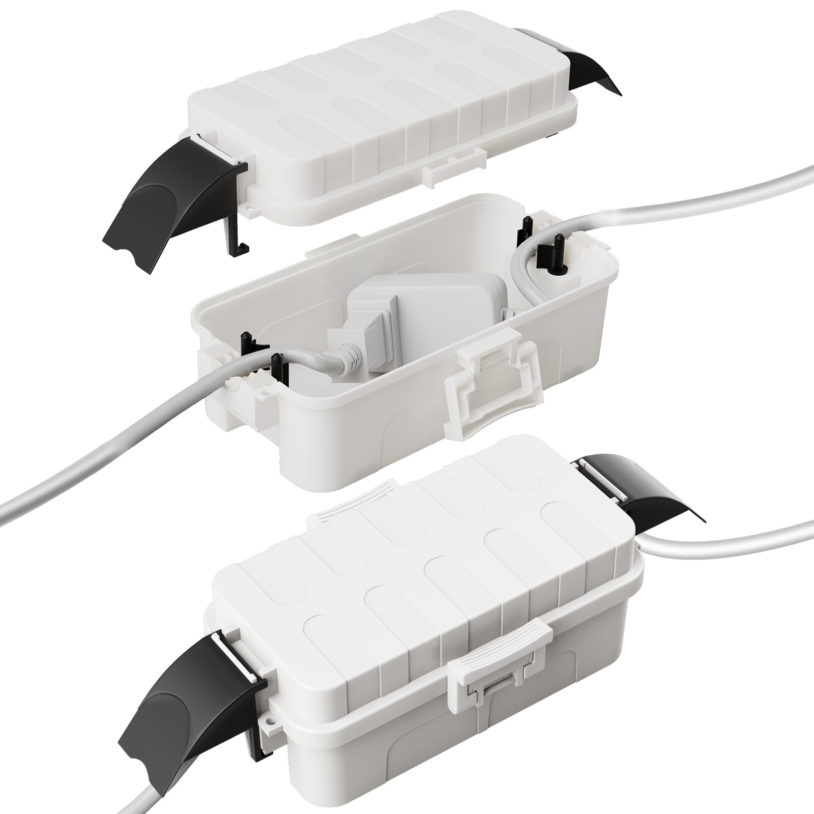 [2 Pack] Flemoon Outdoor Electrical Box Waterproof W/Detachable Shield Covers, Ip55 Waterproof Extension Cord Cover For Plug, Ou