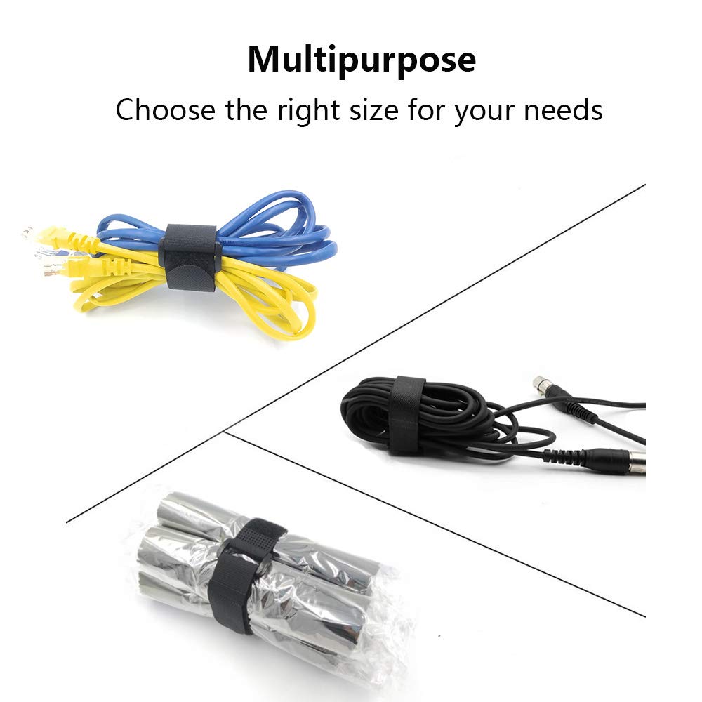 Tangser Reusable Adjustable Multipurpose Cable Straps 12 inch 1 inch Wide Nylon Black 16 Pack