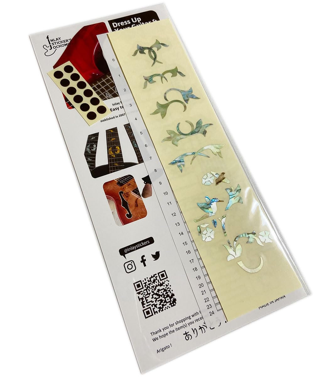 Fretboard Markers Inlay Stickers Decals For Guitars - Winding Vine W/Bird