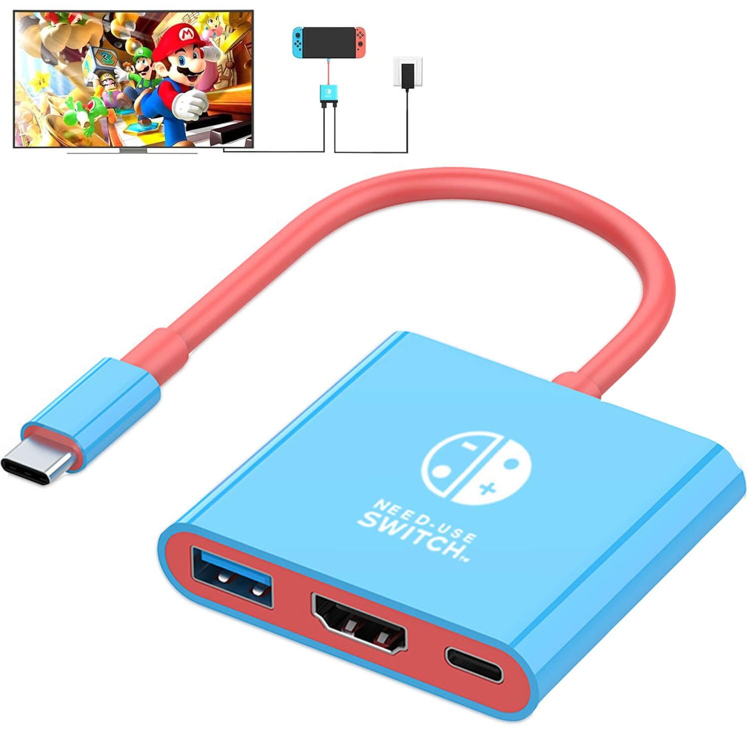 Switch Dock, TV Docking Station for Nintendo Switch/Switch OLED/Steam Deck, 4K@30HZ/1080P@60HZ Portable Switch TV Dock with PD 1