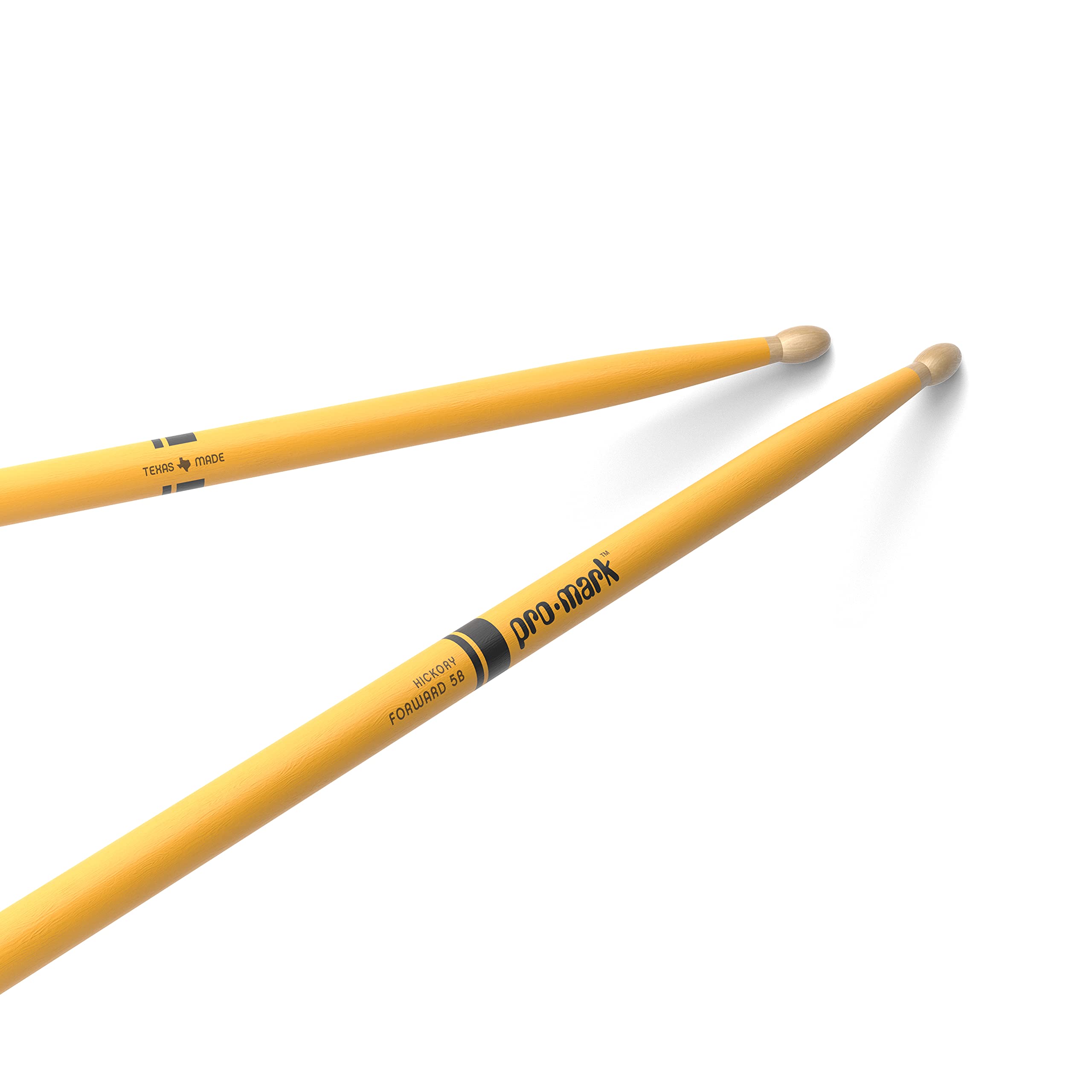 Promark American Hickory Classic 5B Drumsticks, Acorn Tip, Yellow   Single Pair
