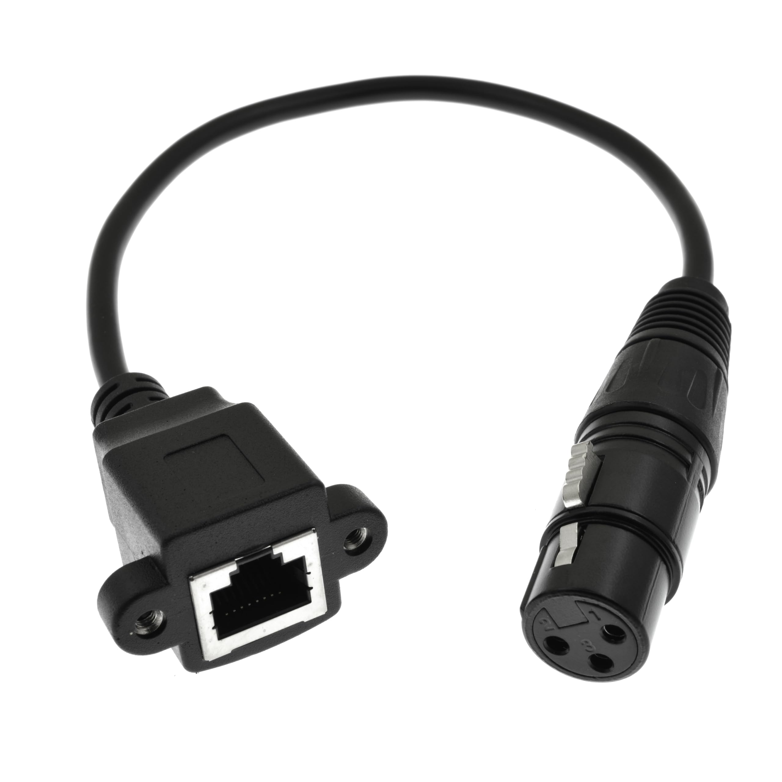 YiKaiEn XLR 3-Pin Female to RJ45 Female Adapter Cable - XLR Male to RJ45 Ethernet Connector, CAT5 Extension for DMX-CON Controll