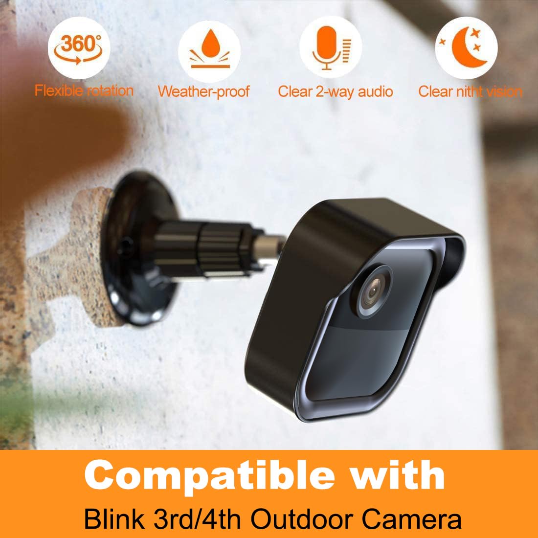 3Pack Blink Outdoor Camera Mount, 360 Degree Adjustable Wall Mount Bracket And Weatherproof Protective Housing Compatible With Blink Outdoor (3Rd Gen)/4 (4Th Gen), With Blink Sync Module 2 Mount