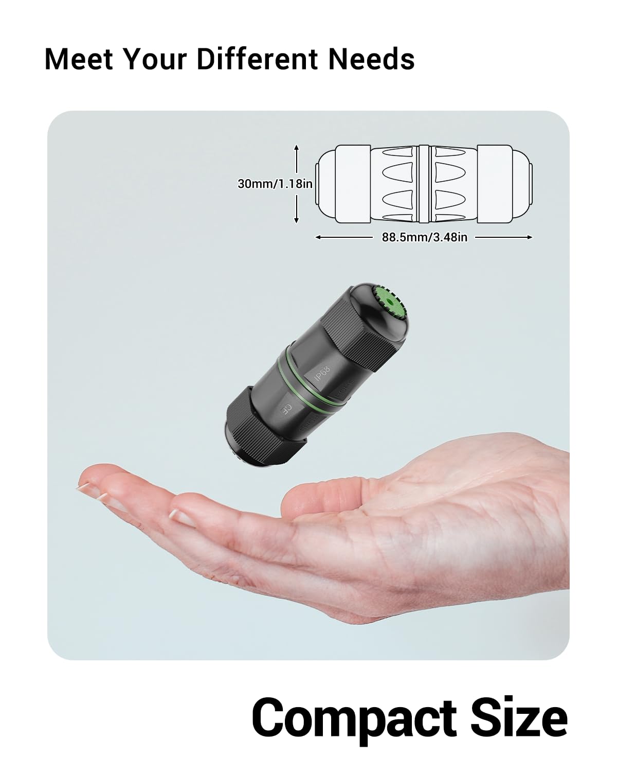 Leenue Waterproof Rj45 Coupler Cat6, Ip68 Waterproof Ethernet Coupler Female To Female, Gold Plated And Shielded Outdoor Ethernet Coupler For Cat6/Cat5E/Cat5 Network Cables Poe, 2 Pack