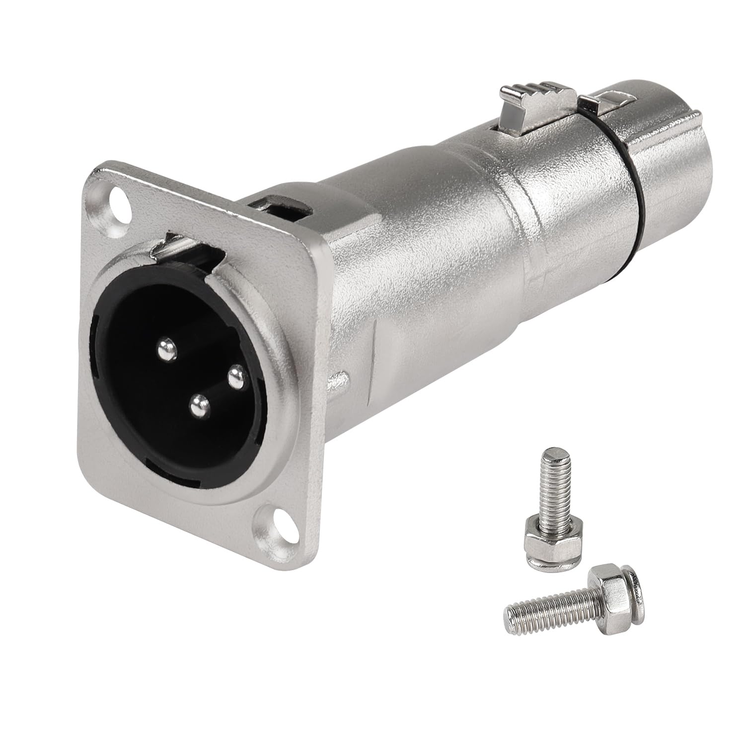 QIANRENON XLR Male to Female Panel Mount Adapter - 3Pin Plug to Jack Connector, Feedthrough Bulkhead Coupler for Mic Sound Mixer