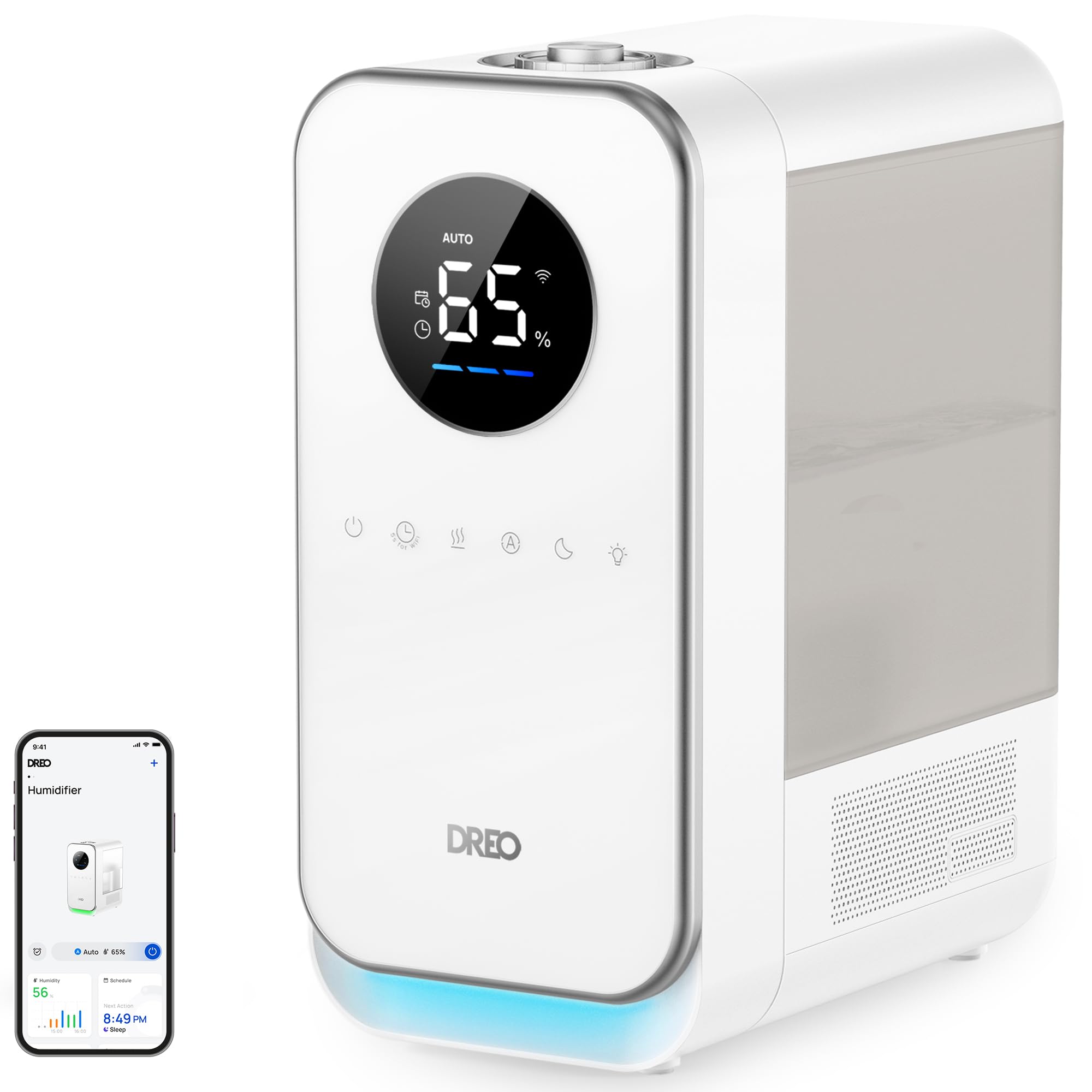 Dreo Humidifiers For Bedroom, Top Filled Smart Quiet Cool Mist Humidifiers For Large Room Home, Oil Diffuser & Nightlight, 50Hou