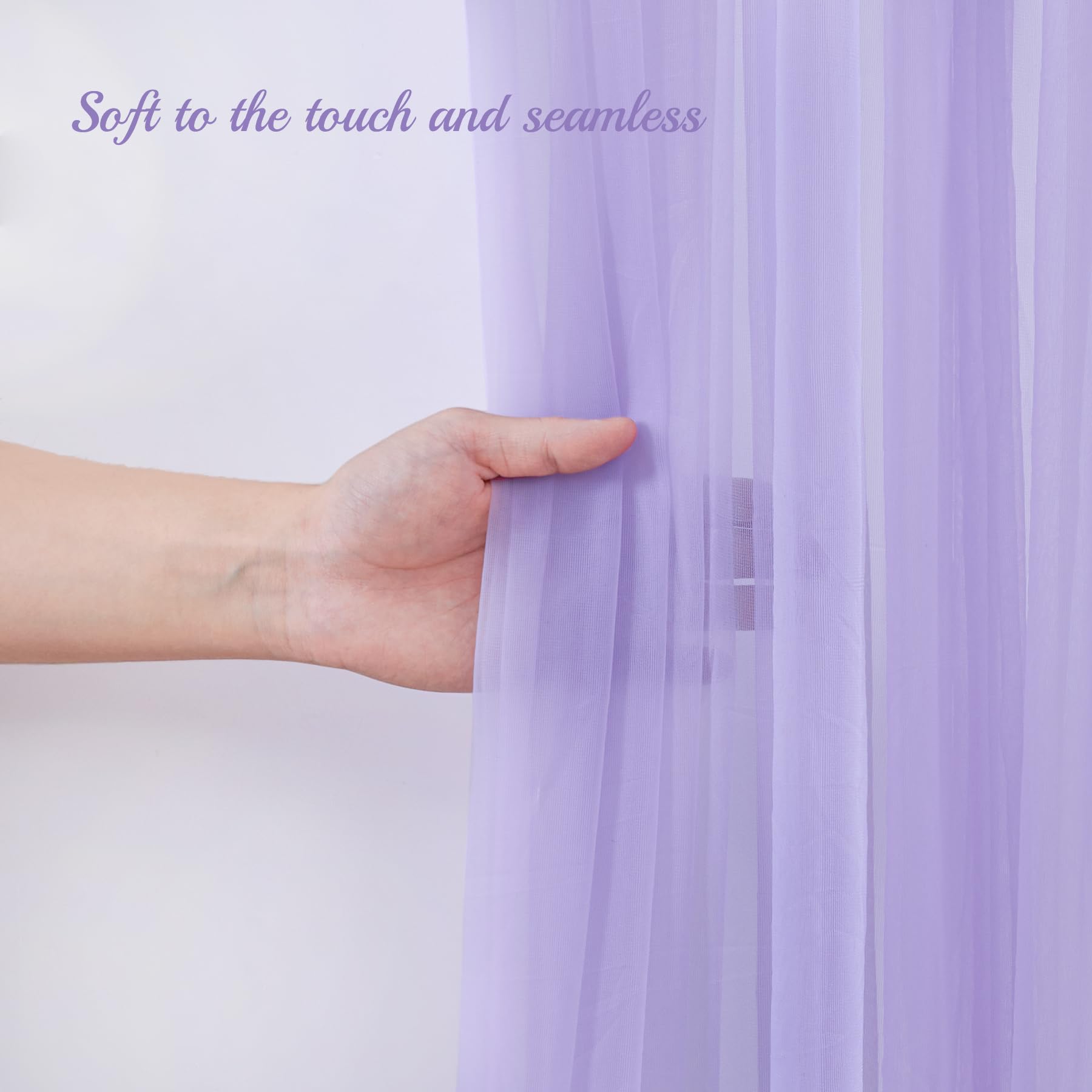 10X10 Purple Tulle Backdrop Curtains For Parties, Sheer Backdrop Curtain Wedding Photo Backdrop Drapes For Baby Shower Photograp