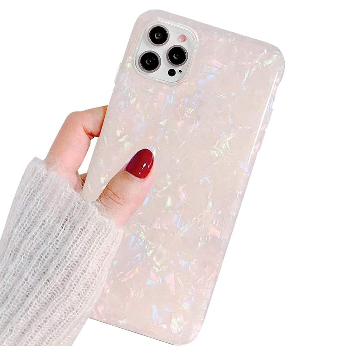 J.west iPhone 14 Pro Max Sparkle Translucent Clear Opal TPU Phone Case 6.7 inch