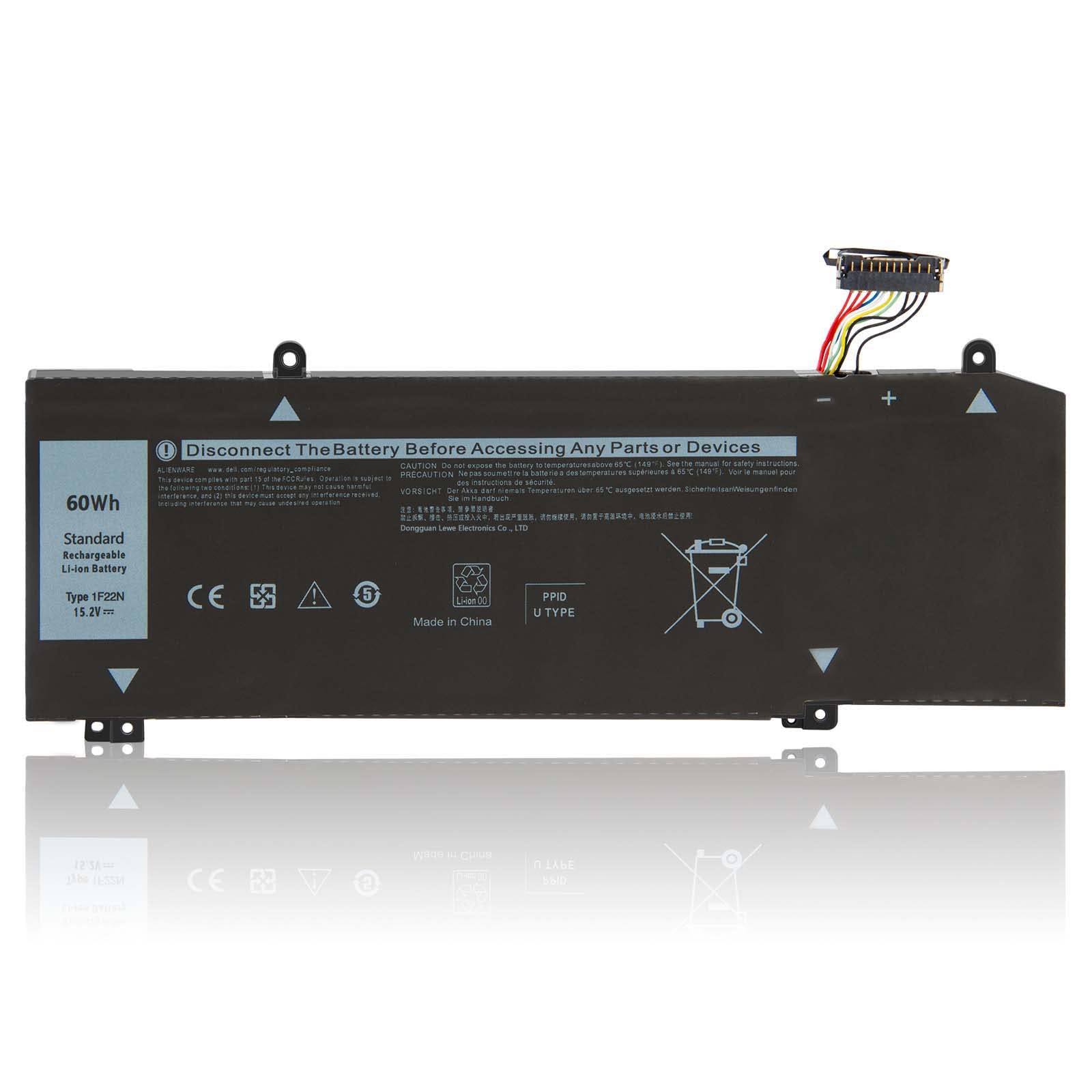 Futurebatt 1F22N 15.2V 60Wh New Laptop Battery Replacement For Dell Alienware M15 M17 R1 G7 7590 7790 G5 5590 D2783W D2743B D286