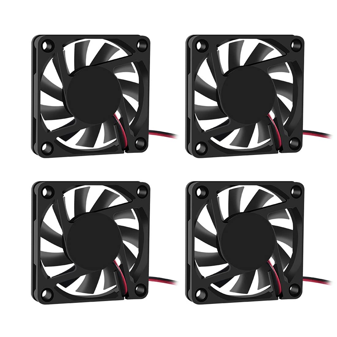4Pcs Dual Ball Bearings Fan 60X60X10Mm Dc 12V 6010 Brushless Cooling Fan, Replacement Ball Bearing 60Mm 10Mm Fan For Cooling Diy