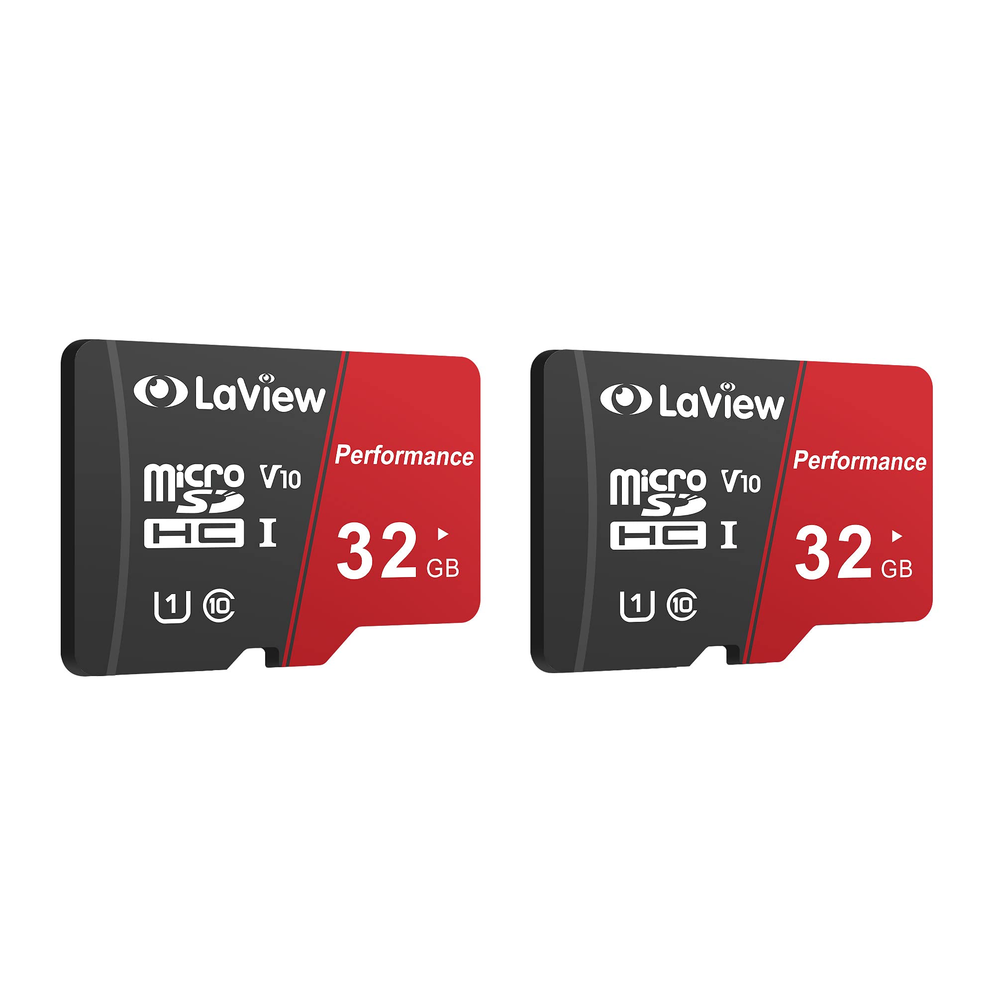 Laview 32Gb Micro Sd Card 2 Pack, Micro Sdxc Uhs I Memory Card � 100Mb/S,633X,U1,C10, Full Hd Video V10, A1, Fat32, High Speed Flash Tf Card P500 For Computer With Adapter/Phone/Tablet/Pc